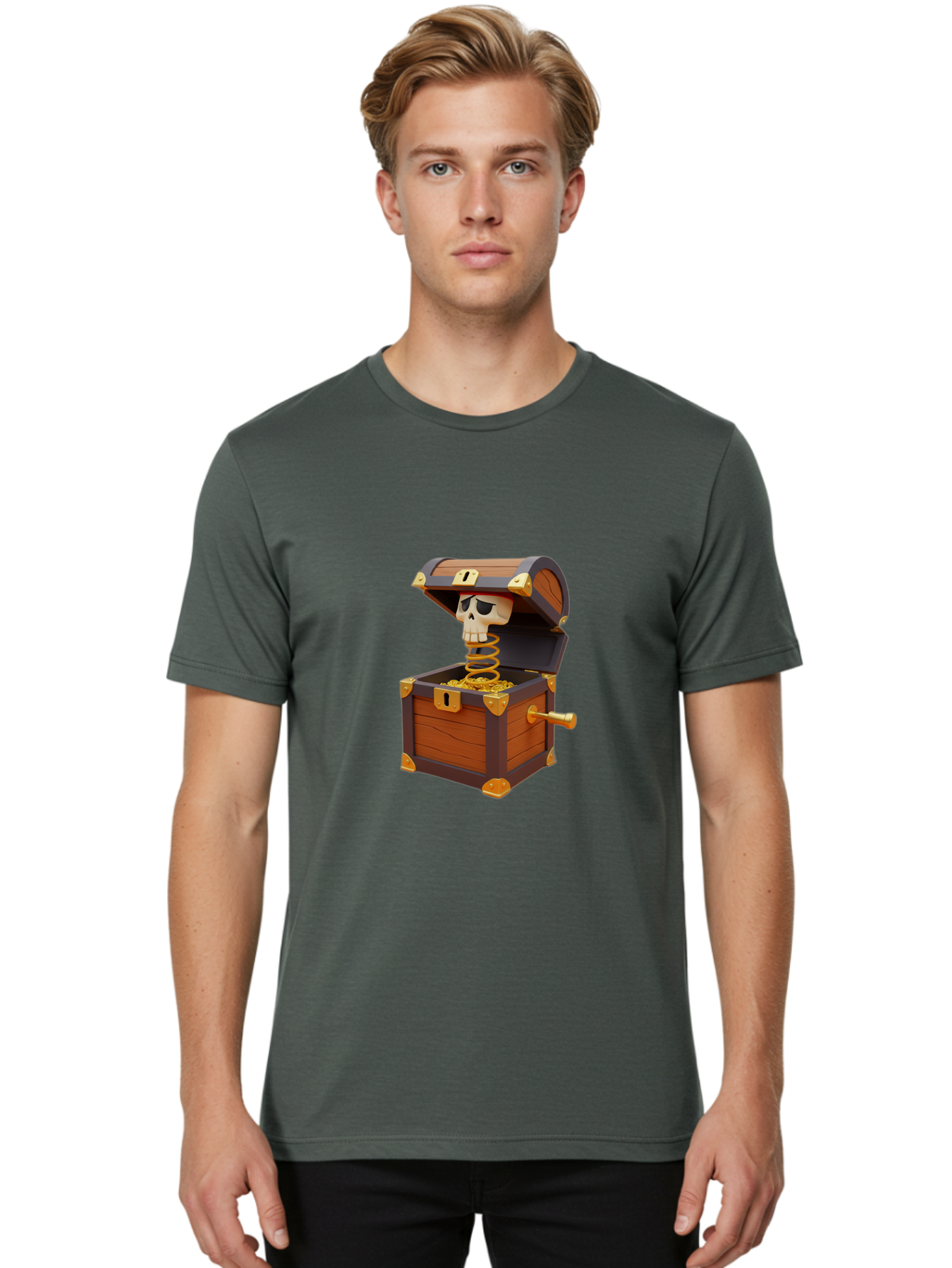 Treasure-Chest-Jack-In-The-Box Men'S Graphic Tee, 100% Cotton, Comfortable Casual Summer Wear, Machine Washable, Vintage Camera, Old Camera, Antique Camera, Black Camera, Classic Photography, Photography Equipment, Nostalgic Device, Ban847