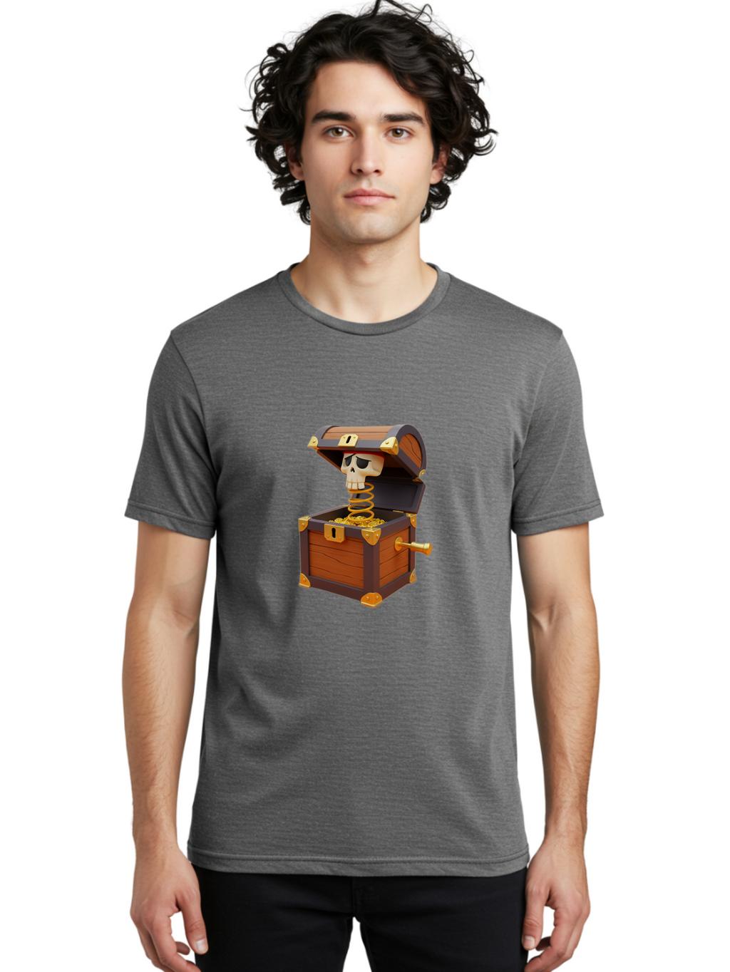 Treasure-Chest-Jack-In-The-Box Men'S Graphic Tee, 100% Cotton, Comfortable Casual Summer Wear, Machine Washable, Vintage Camera, Old Camera, Antique Camera, Black Camera, Classic Photography, Photography Equipment, Nostalgic Device, Ban847