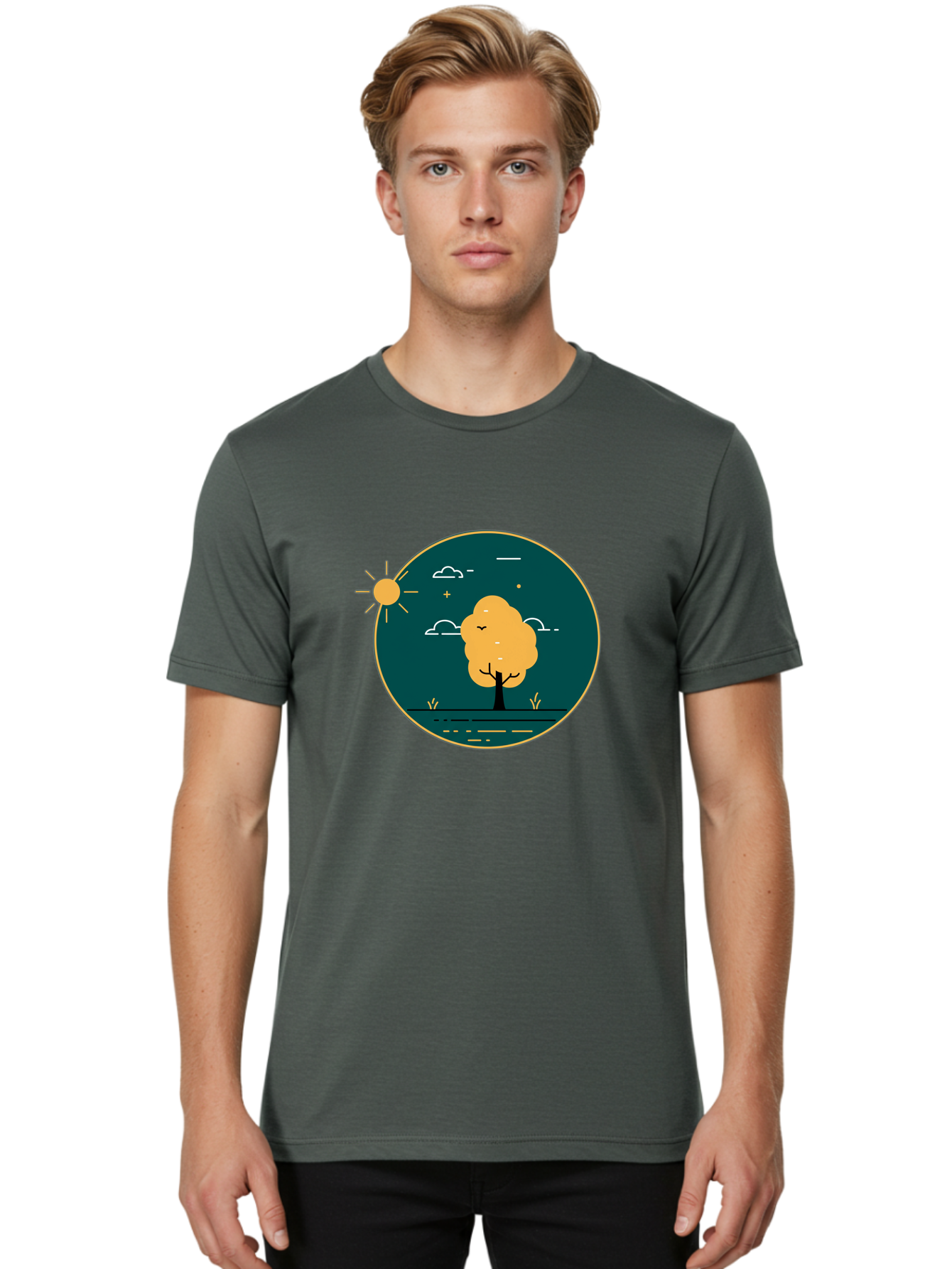 Tree-By-The-Water Men'S Graphic Tee, 100% Cotton, Comfortable Casual Summer Wear, Machine Washable, Vintage Camera, Old Camera, Antique Camera, Black Camera, Classic Photography, Photography Equipment, Nostalgic Device, Film Camera, Camera Art Ban850