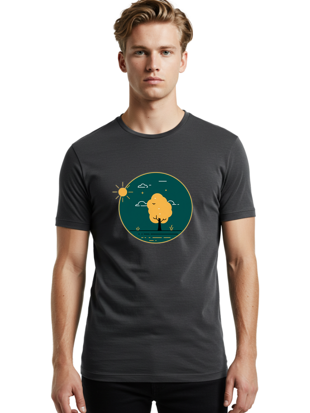 Tree-By-The-Water Men'S Graphic Tee, 100% Cotton, Comfortable Casual Summer Wear, Machine Washable, Vintage Camera, Old Camera, Antique Camera, Black Camera, Classic Photography, Photography Equipment, Nostalgic Device, Film Camera, Camera Art Ban850