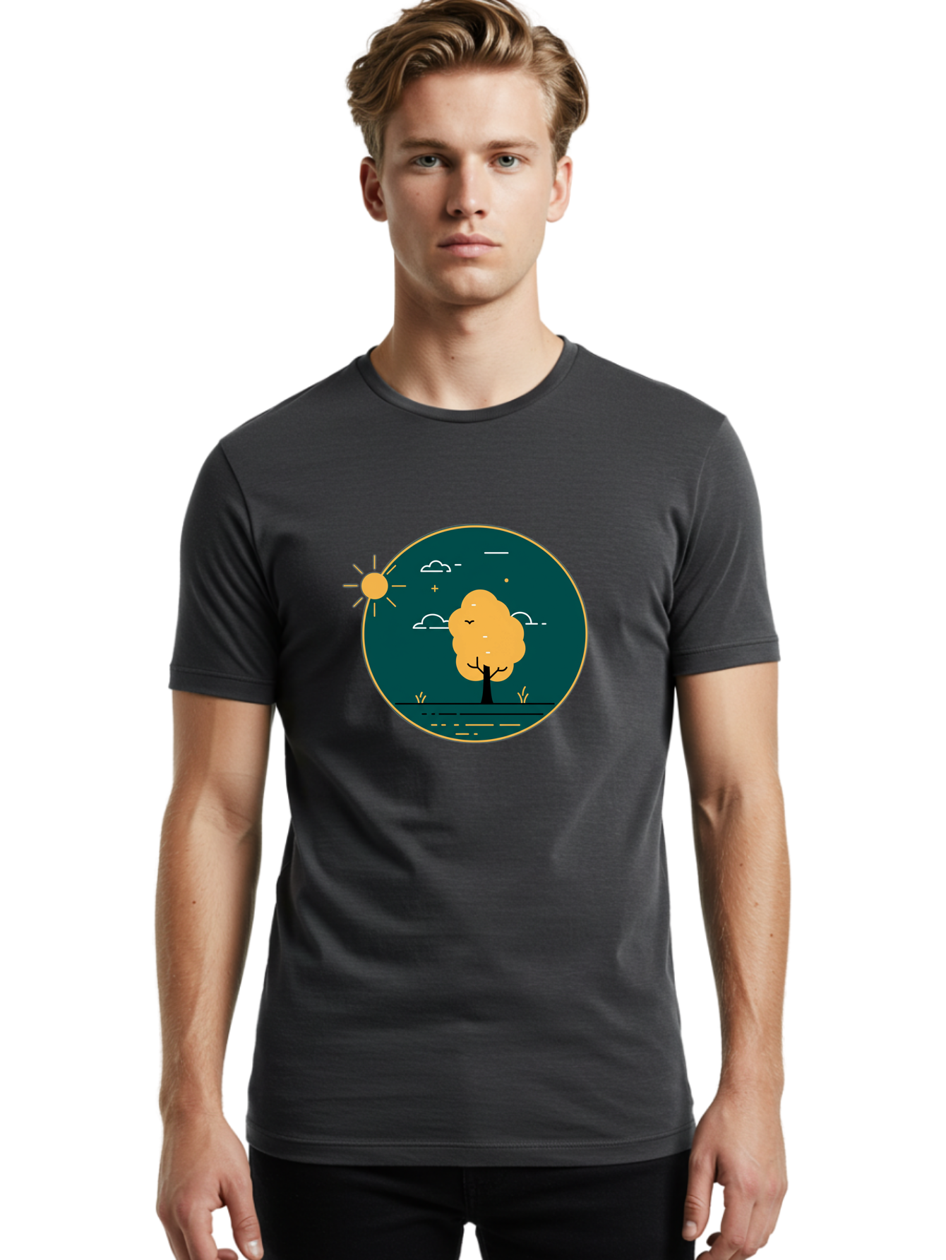 Tree-By-The-Water Men'S Graphic Tee, 100% Cotton, Comfortable Casual Summer Wear, Machine Washable, Vintage Camera, Old Camera, Antique Camera, Black Camera, Classic Photography, Photography Equipment, Nostalgic Device, Film Camera, Camera Art Ban850
