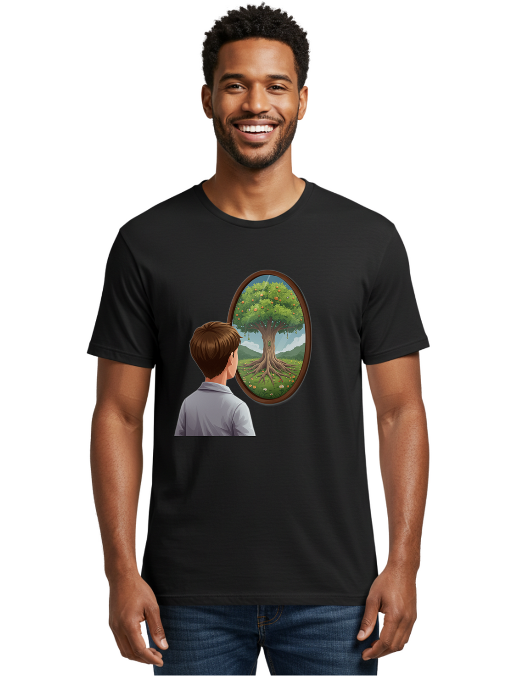 Tree-Of-Life-Mirror Men'S Graphic Tee, 100% Cotton, Comfortable Casual Summer Wear, Machine Washable, Vintage Camera, Old Camera, Antique Camera, Black Camera, Classic Photography, Photography Equipment, Nostalgic Device, Film Camera, Ban853