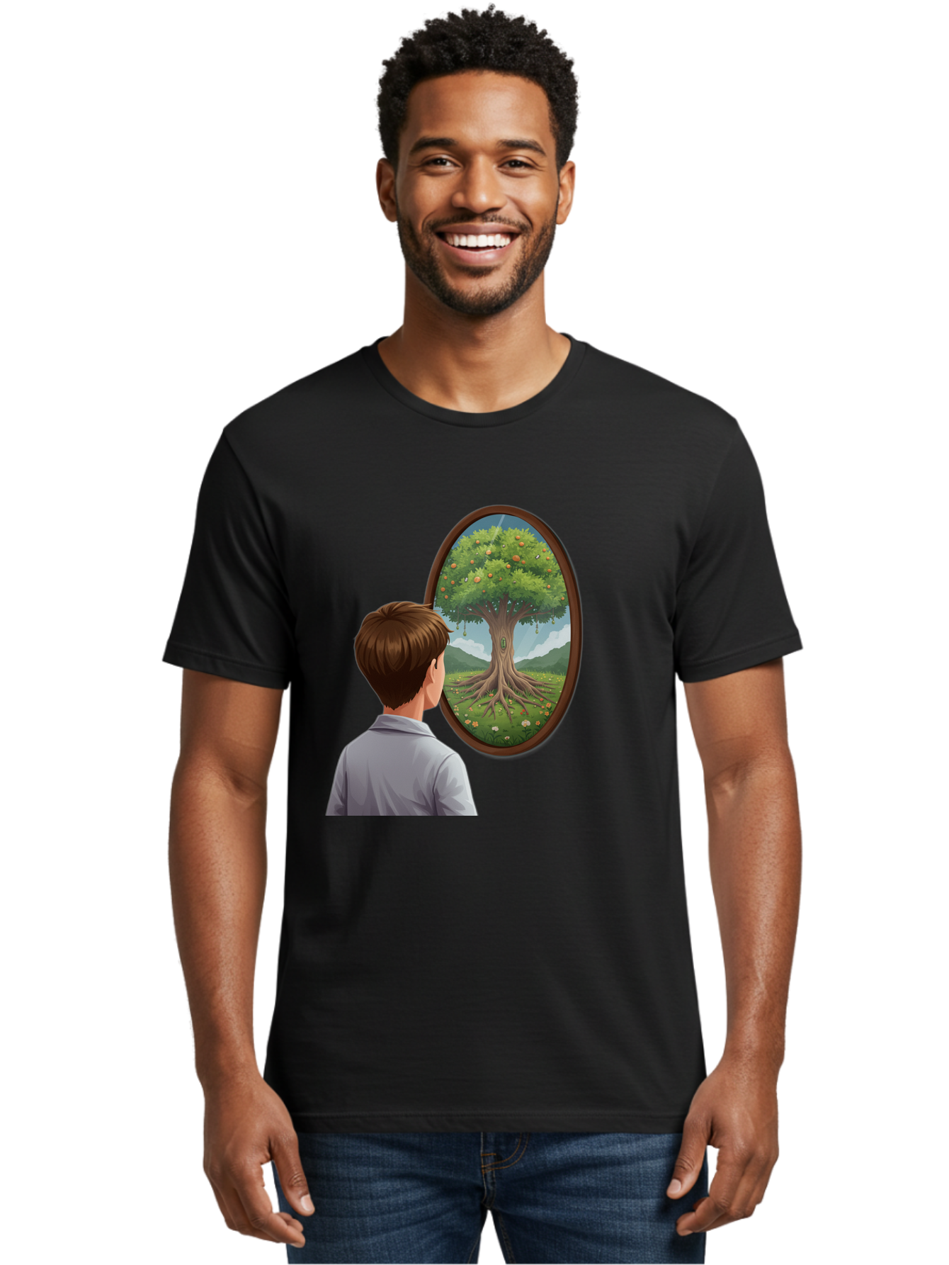 Tree-Of-Life-Mirror Men'S Graphic Tee, 100% Cotton, Comfortable Casual Summer Wear, Machine Washable, Vintage Camera, Old Camera, Antique Camera, Black Camera, Classic Photography, Photography Equipment, Nostalgic Device, Film Camera, Ban853