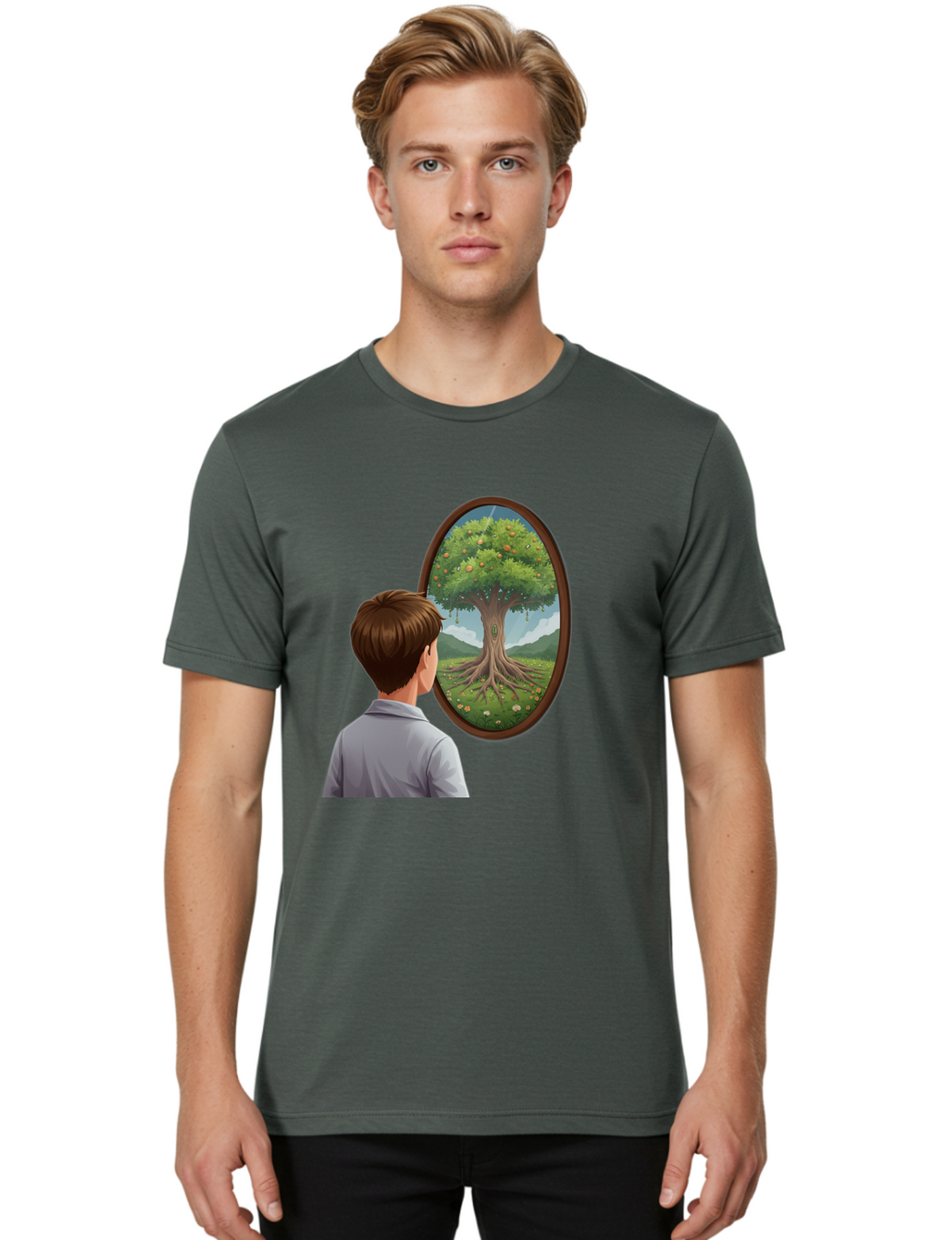 Tree-Of-Life-Mirror Men'S Graphic Tee, 100% Cotton, Comfortable Casual Summer Wear, Machine Washable, Vintage Camera, Old Camera, Antique Camera, Black Camera, Classic Photography, Photography Equipment, Nostalgic Device, Film Camera, Ban853