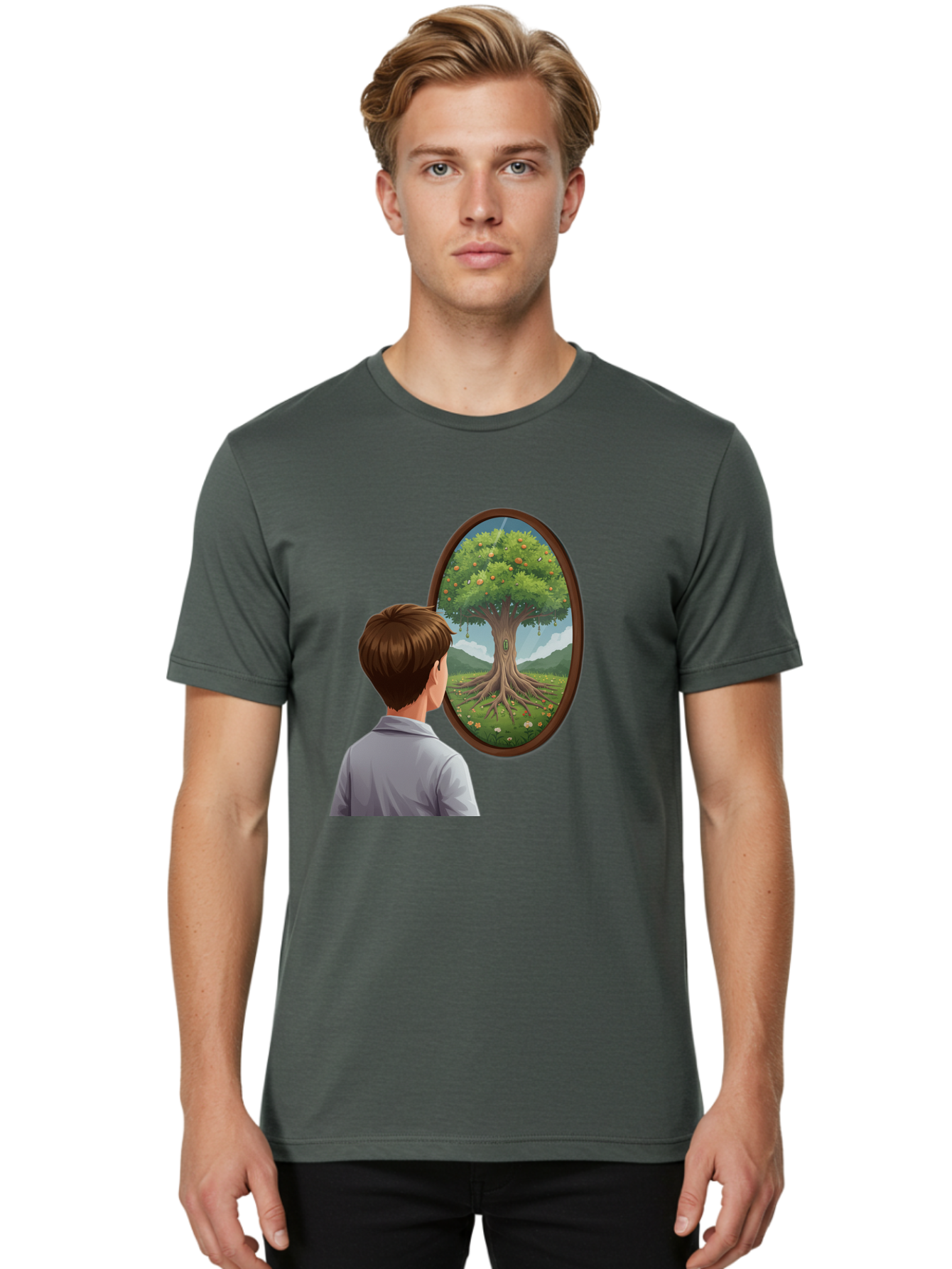 Tree-Of-Life-Mirror Men'S Graphic Tee, 100% Cotton, Comfortable Casual Summer Wear, Machine Washable, Vintage Camera, Old Camera, Antique Camera, Black Camera, Classic Photography, Photography Equipment, Nostalgic Device, Film Camera, Ban853