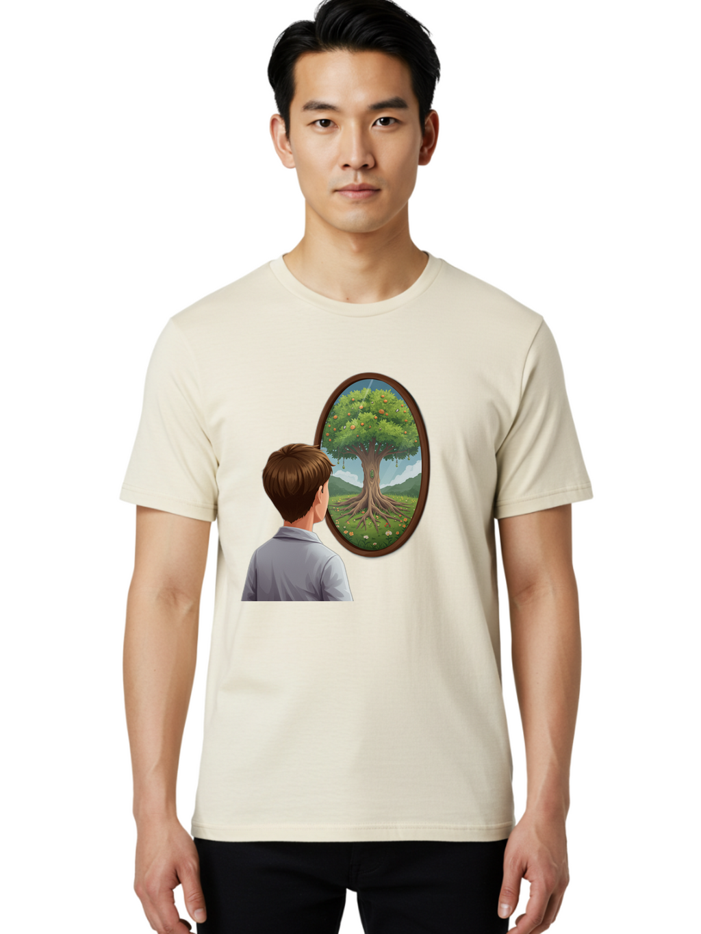 Tree-Of-Life-Mirror Men'S Graphic Tee, 100% Cotton, Comfortable Casual Summer Wear, Machine Washable, Vintage Camera, Old Camera, Antique Camera, Black Camera, Classic Photography, Photography Equipment, Nostalgic Device, Film Camera, Ban853