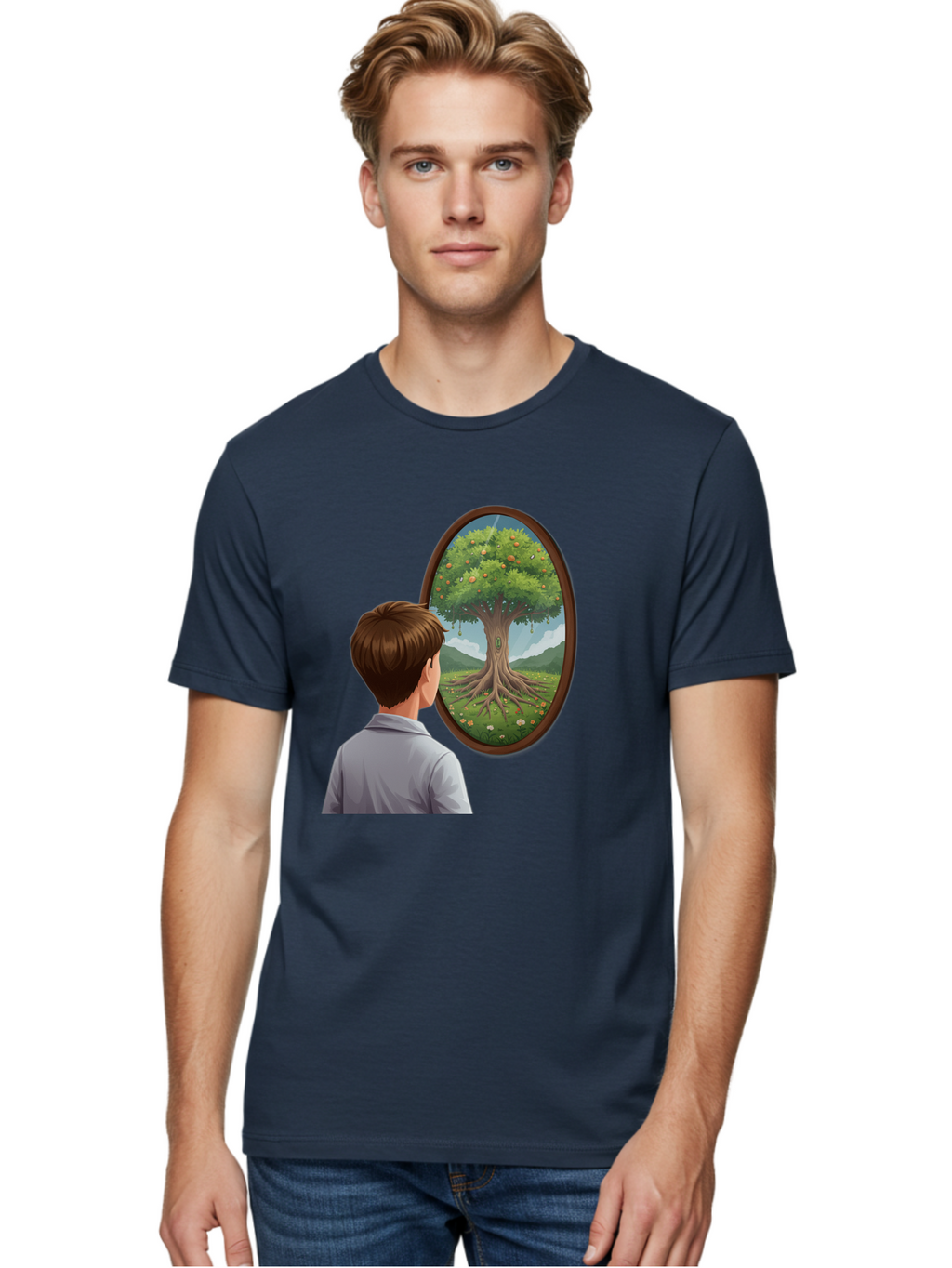 Tree-Of-Life-Mirror Men'S Graphic Tee, 100% Cotton, Comfortable Casual Summer Wear, Machine Washable, Vintage Camera, Old Camera, Antique Camera, Black Camera, Classic Photography, Photography Equipment, Nostalgic Device, Film Camera, Ban853