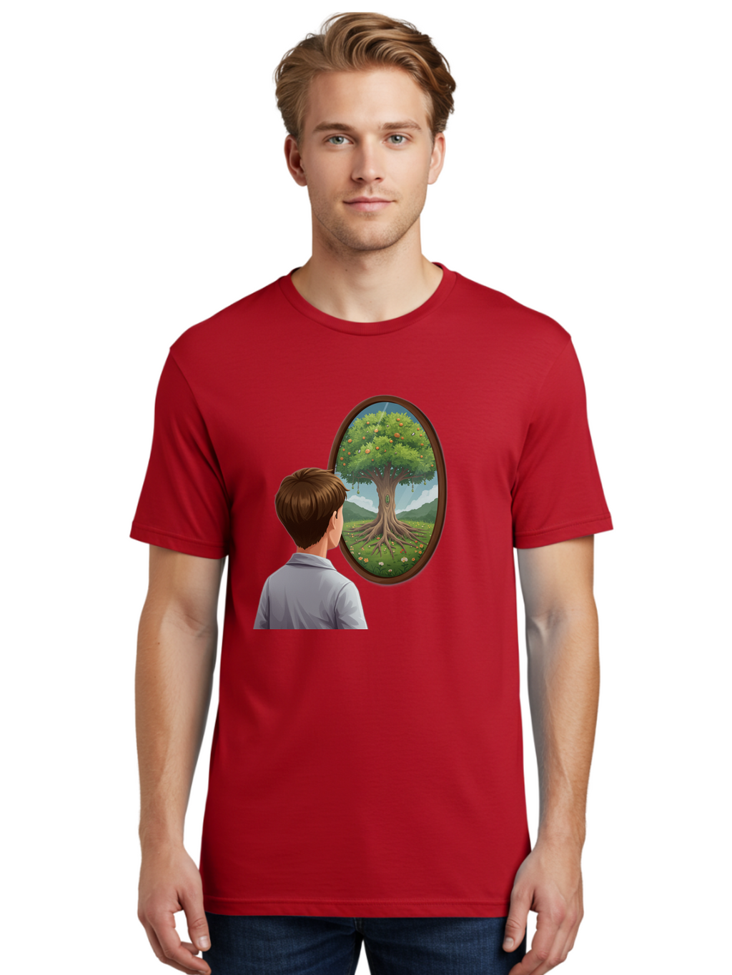 Tree-Of-Life-Mirror Men'S Graphic Tee, 100% Cotton, Comfortable Casual Summer Wear, Machine Washable, Vintage Camera, Old Camera, Antique Camera, Black Camera, Classic Photography, Photography Equipment, Nostalgic Device, Film Camera, Ban853