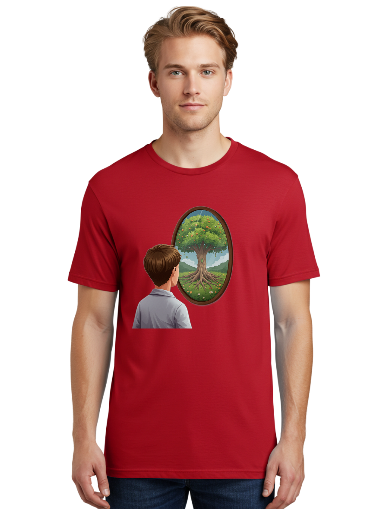 Tree-Of-Life-Mirror Men'S Graphic Tee, 100% Cotton, Comfortable Casual Summer Wear, Machine Washable, Vintage Camera, Old Camera, Antique Camera, Black Camera, Classic Photography, Photography Equipment, Nostalgic Device, Film Camera, Ban853