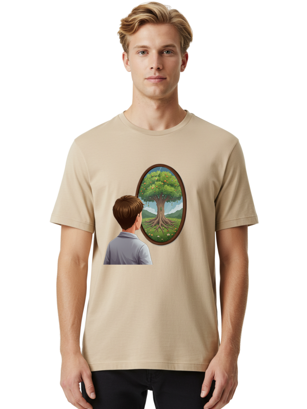 Tree-Of-Life-Mirror Men'S Graphic Tee, 100% Cotton, Comfortable Casual Summer Wear, Machine Washable, Vintage Camera, Old Camera, Antique Camera, Black Camera, Classic Photography, Photography Equipment, Nostalgic Device, Film Camera, Ban853