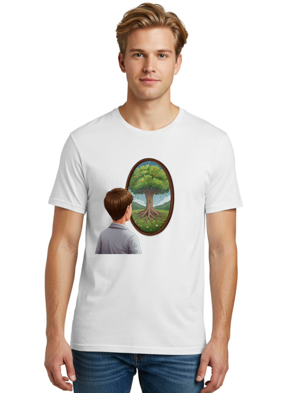 Tree-Of-Life-Mirror Men'S Graphic Tee, 100% Cotton, Comfortable Casual Summer Wear, Machine Washable, Vintage Camera, Old Camera, Antique Camera, Black Camera, Classic Photography, Photography Equipment, Nostalgic Device, Film Camera, Ban853