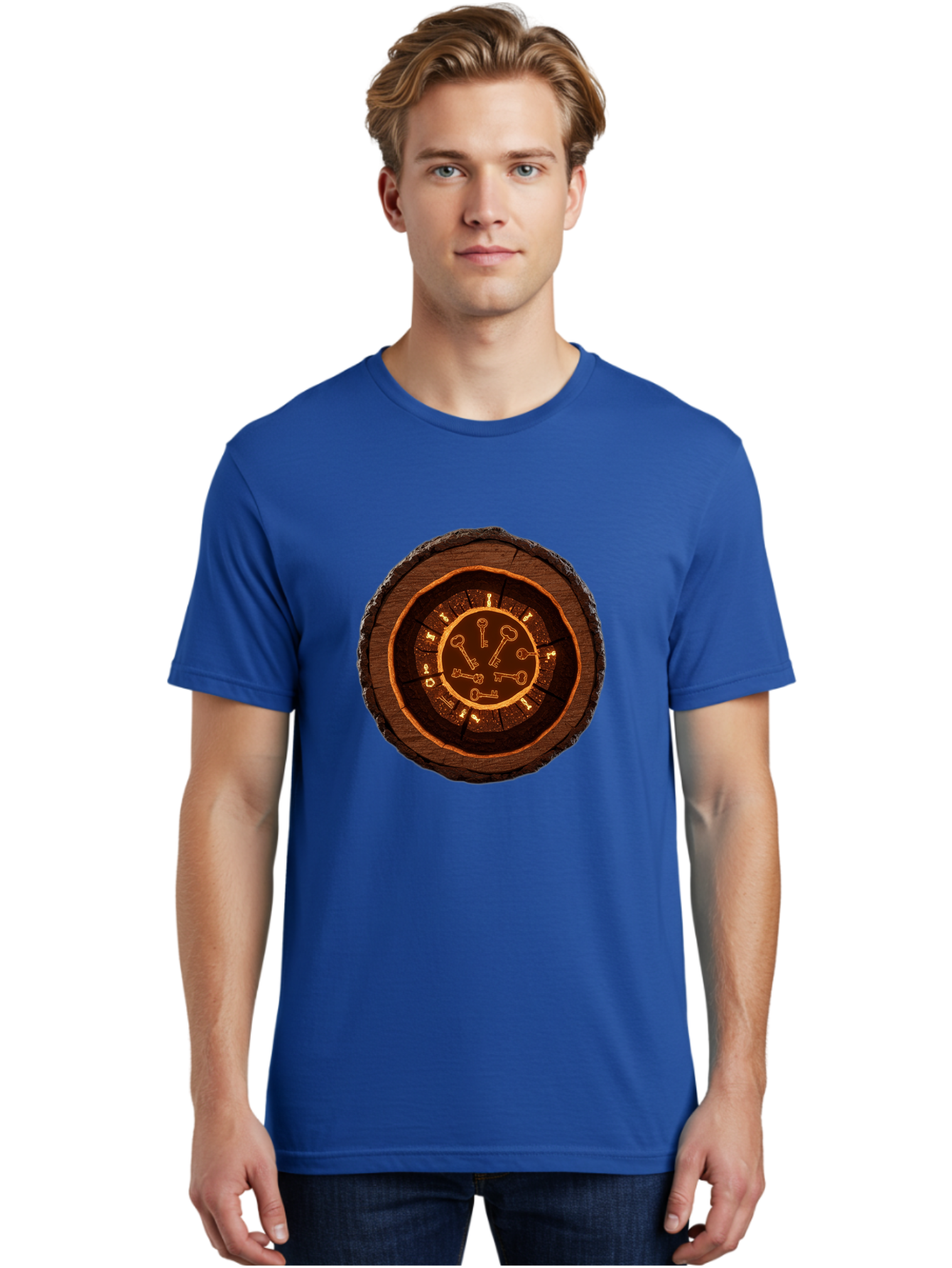 Tree-Stump-Clock Men'S Graphic Tee, 100% Cotton, Comfortable Casual Summer Wear, Machine Washable, Vintage Camera, Old Camera, Antique Camera, Black Camera, Classic Photography, Photography Equipment, Nostalgic Device, Film Camera, Camera Art Ban855