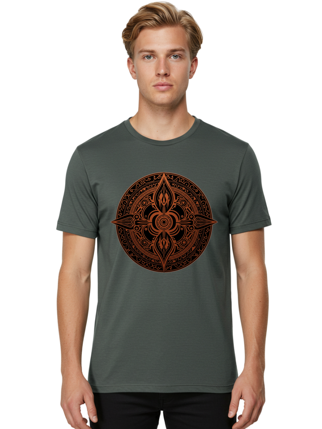 Tribal-Mandala Men'S Graphic Tee, 100% Cotton, Comfortable Casual Summer Wear, Machine Washable, Vintage Camera, Old Camera, Antique Camera, Black Camera, Classic Photography, Photography Equipment, Nostalgic Device, Film Camera, Camera Art Ban857