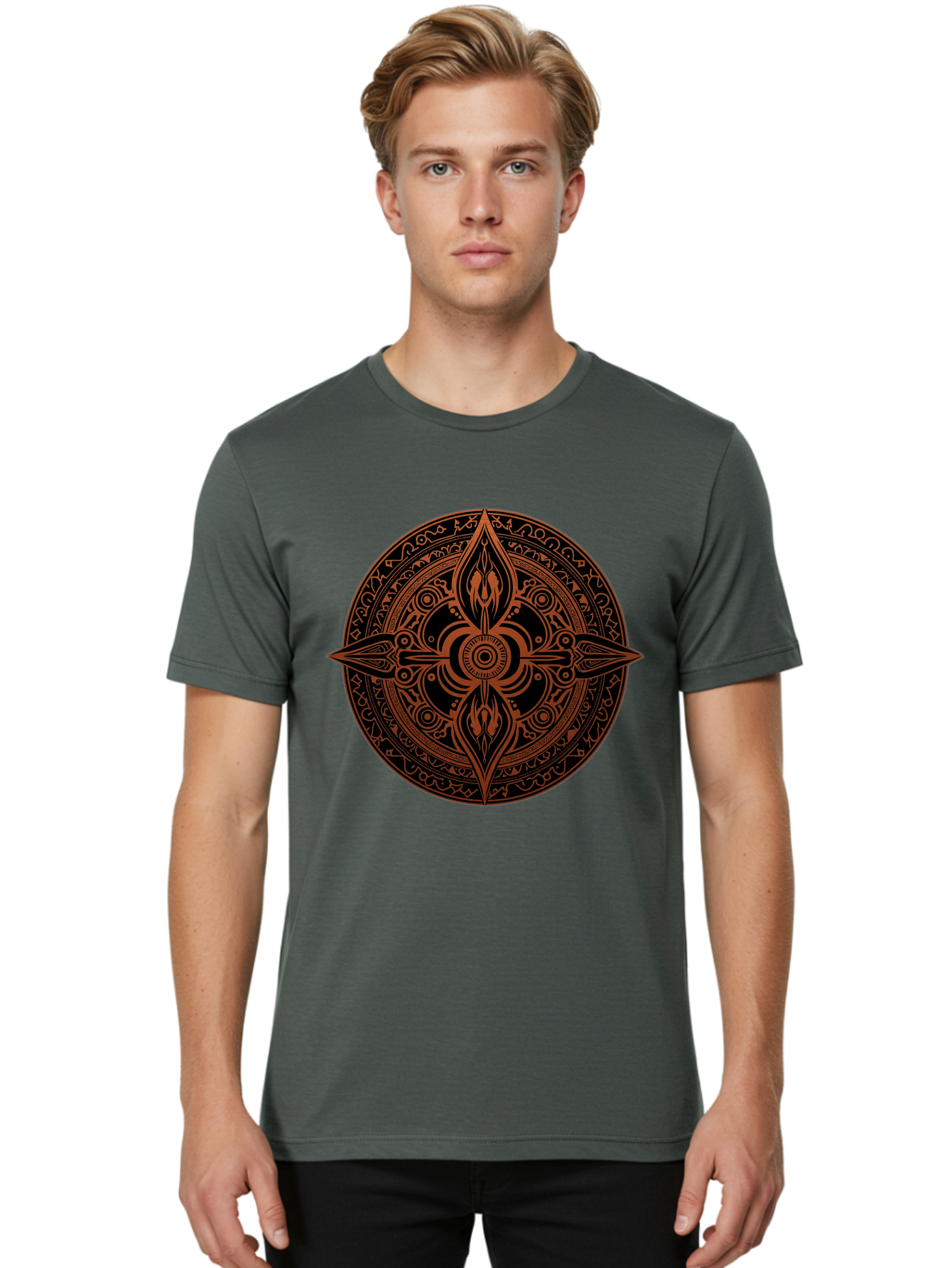 Tribal-Mandala Men'S Graphic Tee, 100% Cotton, Comfortable Casual Summer Wear, Machine Washable, Vintage Camera, Old Camera, Antique Camera, Black Camera, Classic Photography, Photography Equipment, Nostalgic Device, Film Camera, Camera Art Ban857