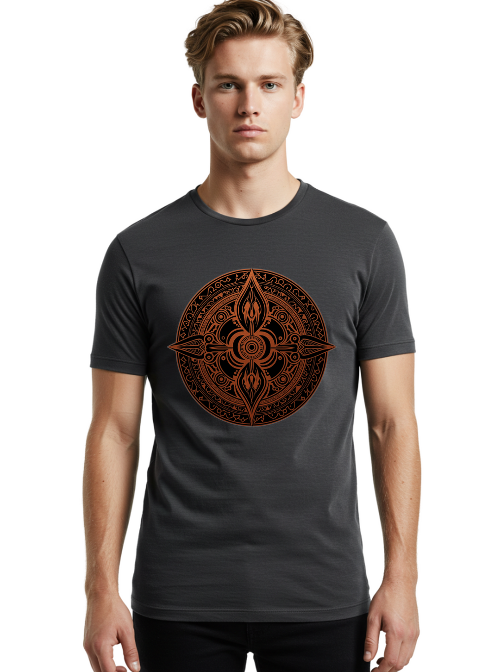 Tribal-Mandala Men'S Graphic Tee, 100% Cotton, Comfortable Casual Summer Wear, Machine Washable, Vintage Camera, Old Camera, Antique Camera, Black Camera, Classic Photography, Photography Equipment, Nostalgic Device, Film Camera, Camera Art Ban857