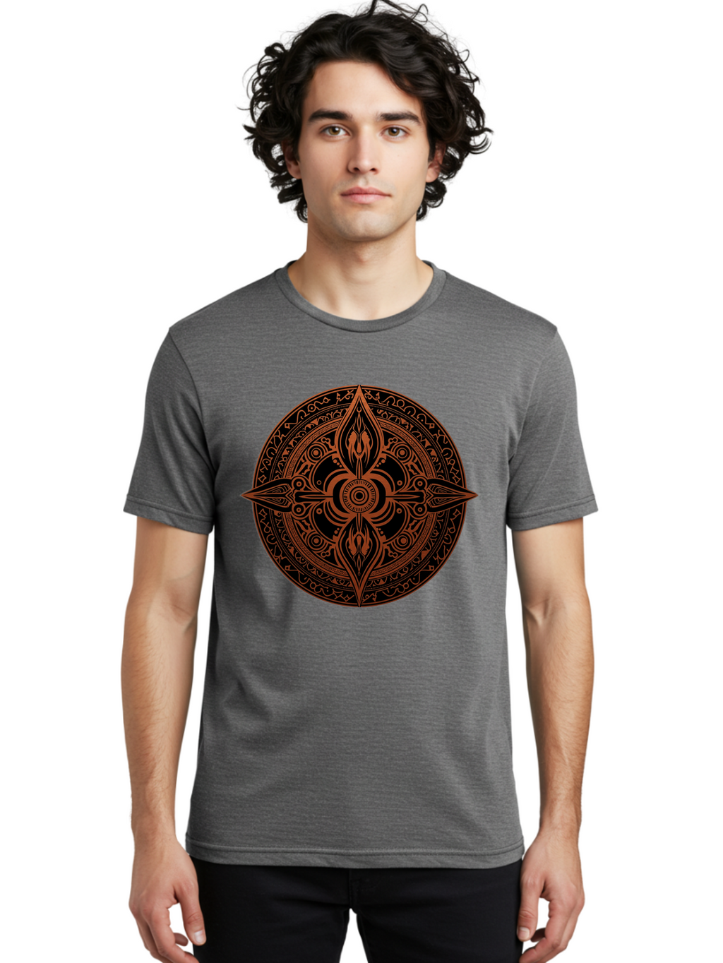 Tribal-Mandala Men'S Graphic Tee, 100% Cotton, Comfortable Casual Summer Wear, Machine Washable, Vintage Camera, Old Camera, Antique Camera, Black Camera, Classic Photography, Photography Equipment, Nostalgic Device, Film Camera, Camera Art Ban857