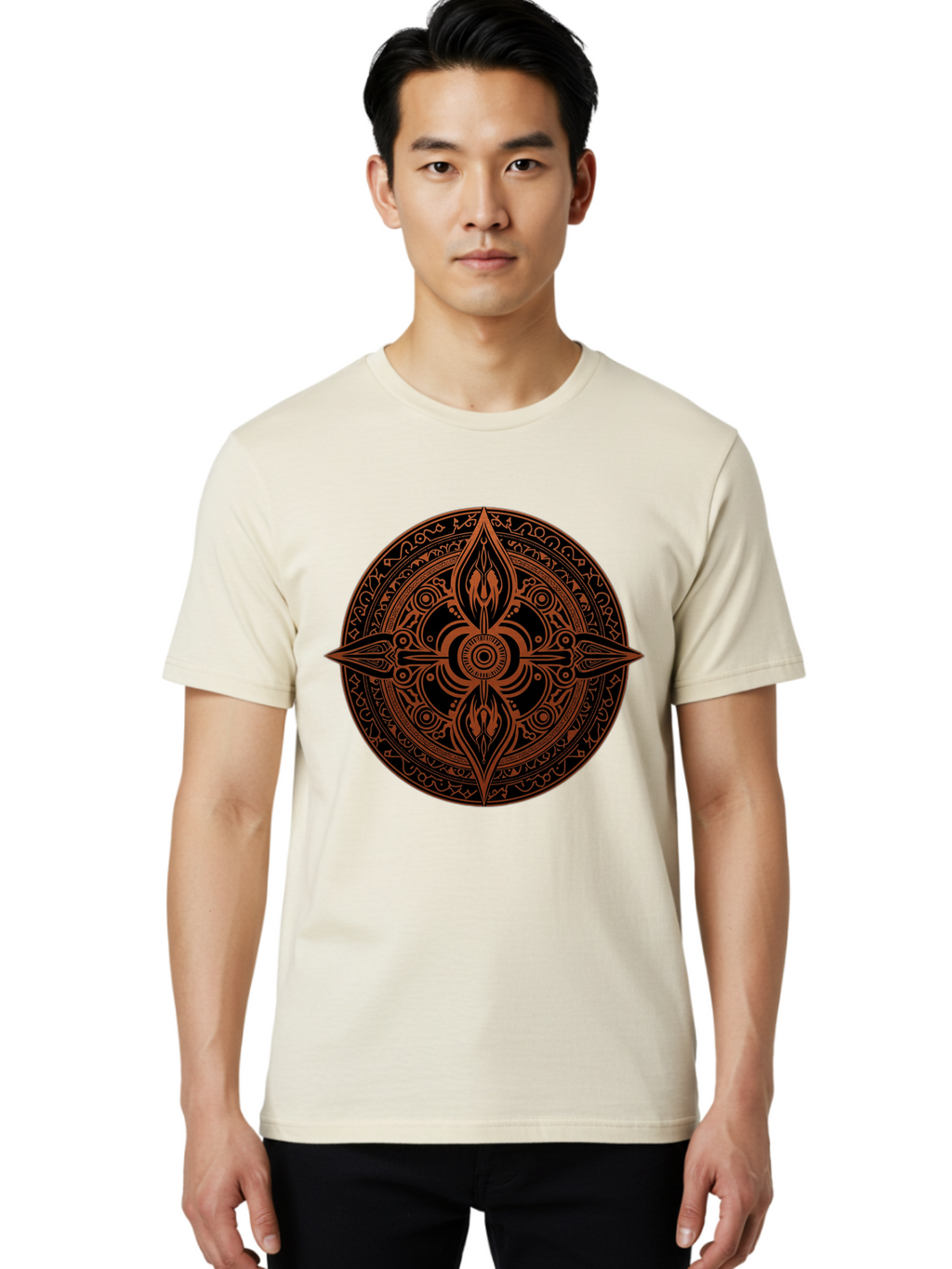 Tribal-Mandala Men'S Graphic Tee, 100% Cotton, Comfortable Casual Summer Wear, Machine Washable, Vintage Camera, Old Camera, Antique Camera, Black Camera, Classic Photography, Photography Equipment, Nostalgic Device, Film Camera, Camera Art Ban857