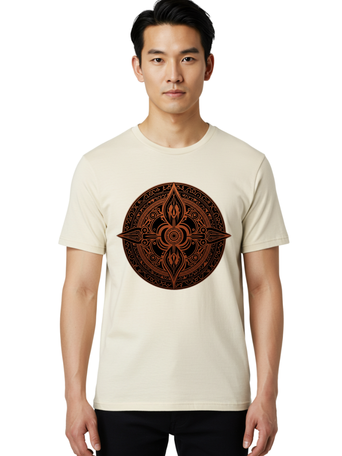 Tribal-Mandala Men'S Graphic Tee, 100% Cotton, Comfortable Casual Summer Wear, Machine Washable, Vintage Camera, Old Camera, Antique Camera, Black Camera, Classic Photography, Photography Equipment, Nostalgic Device, Film Camera, Camera Art Ban857