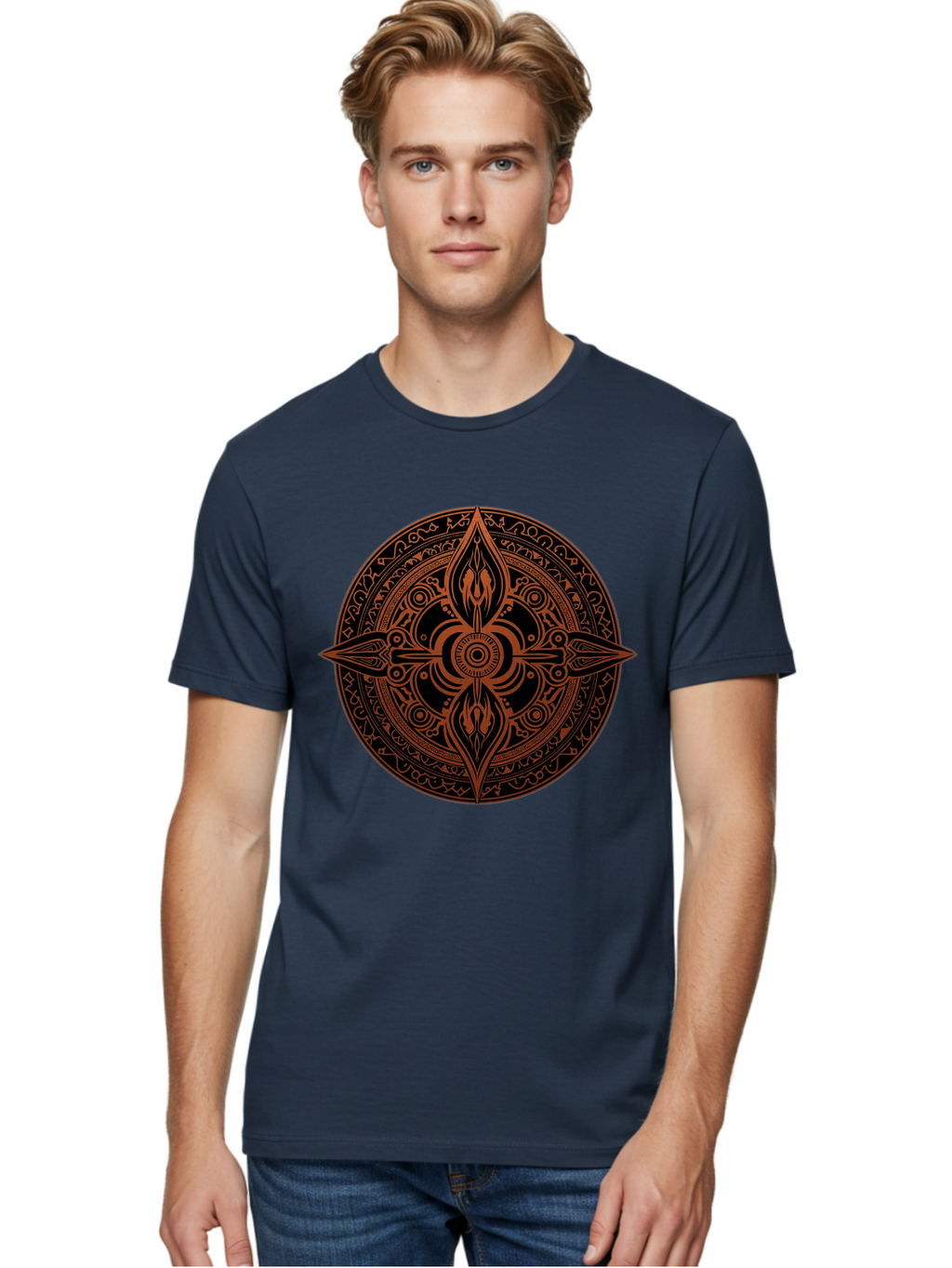 Tribal-Mandala Men'S Graphic Tee, 100% Cotton, Comfortable Casual Summer Wear, Machine Washable, Vintage Camera, Old Camera, Antique Camera, Black Camera, Classic Photography, Photography Equipment, Nostalgic Device, Film Camera, Camera Art Ban857