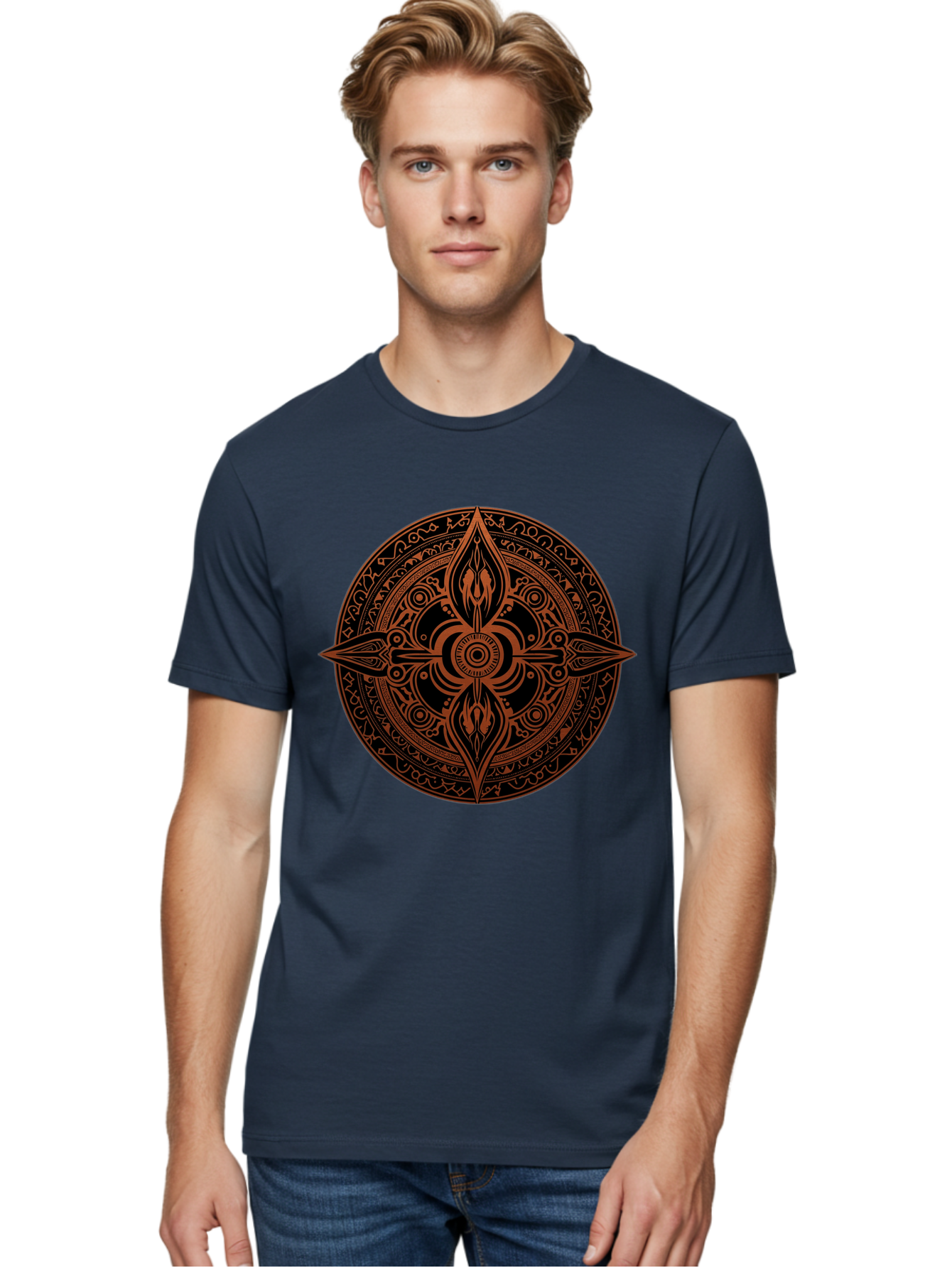 Tribal-Mandala Men'S Graphic Tee, 100% Cotton, Comfortable Casual Summer Wear, Machine Washable, Vintage Camera, Old Camera, Antique Camera, Black Camera, Classic Photography, Photography Equipment, Nostalgic Device, Film Camera, Camera Art Ban857