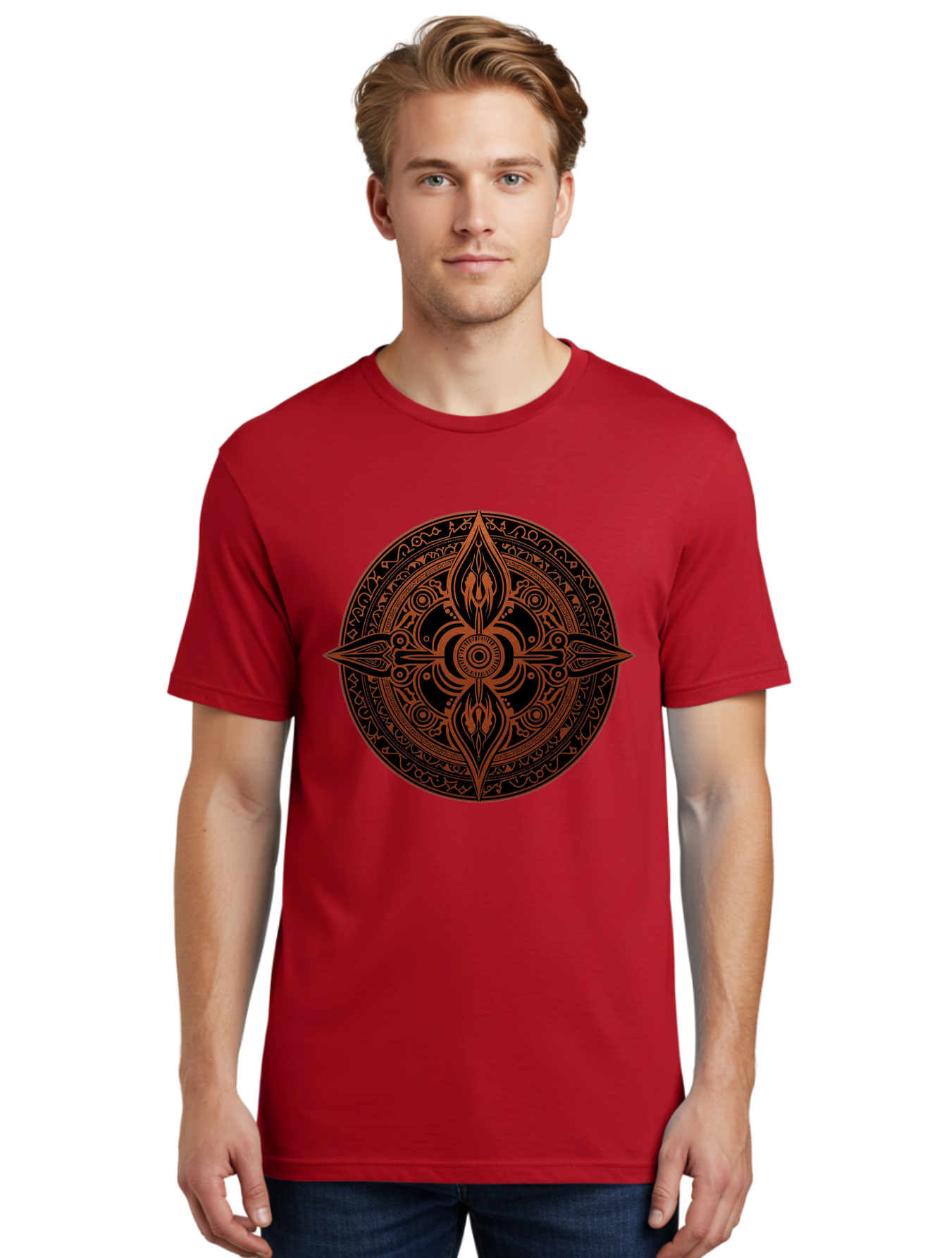 Tribal-Mandala Men'S Graphic Tee, 100% Cotton, Comfortable Casual Summer Wear, Machine Washable, Vintage Camera, Old Camera, Antique Camera, Black Camera, Classic Photography, Photography Equipment, Nostalgic Device, Film Camera, Camera Art Ban857