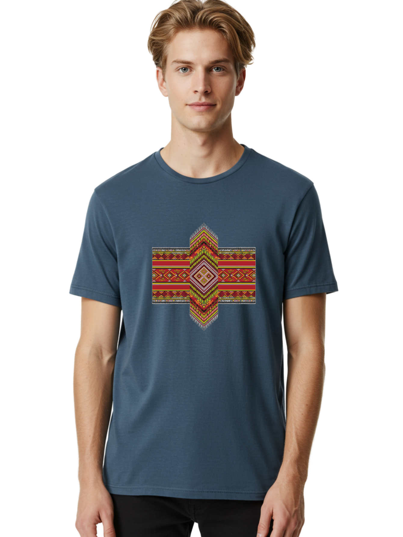 Tribal-Pattern-Cross Men'S Graphic Tee, 100% Cotton, Comfortable Casual Summer Wear, Machine Washable, Vintage Camera, Old Camera, Antique Camera, Black Camera, Classic Photography, Photography Equipment, Nostalgic Device, Film Camera, Ban858