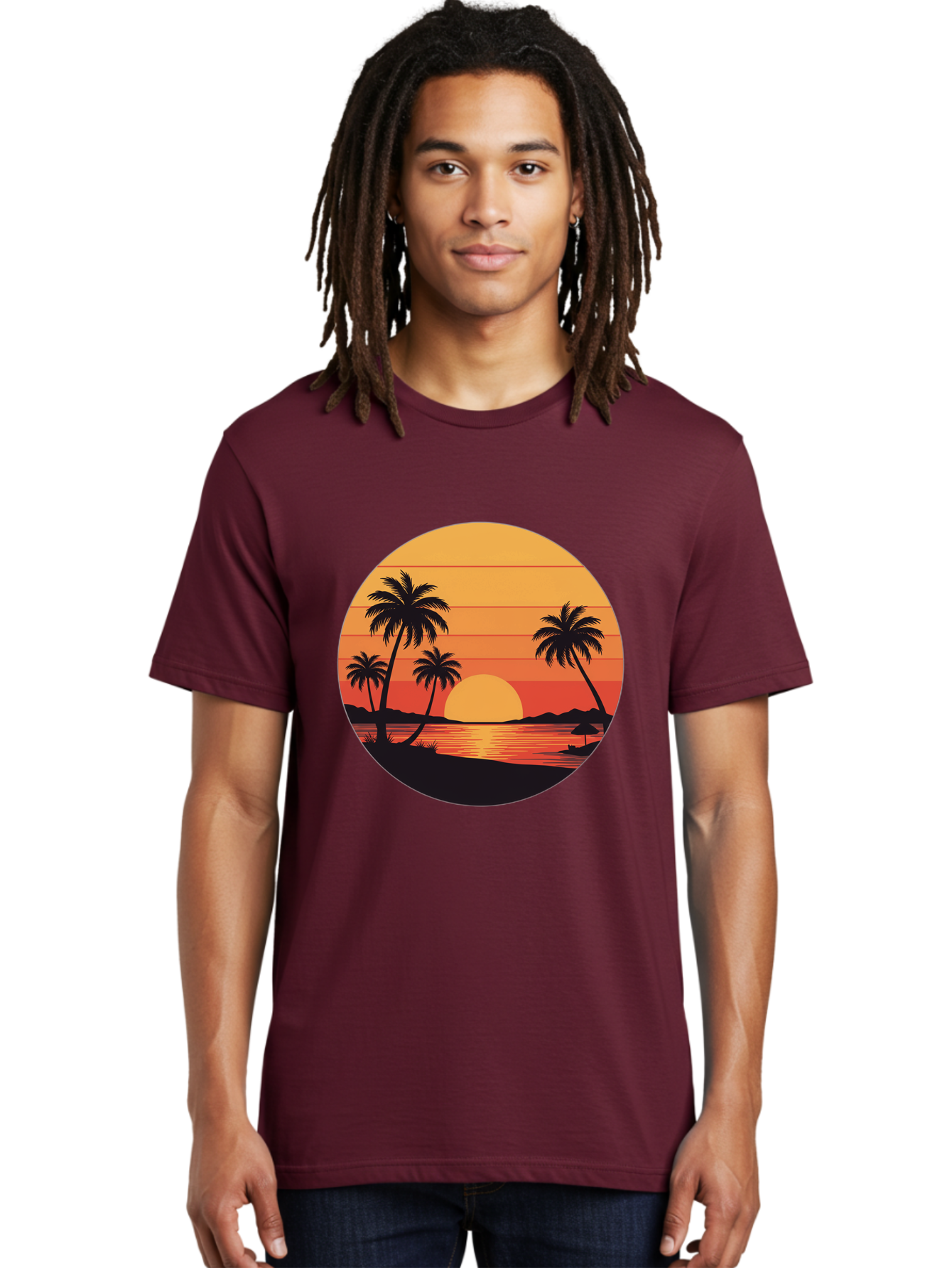 Tropical-Sunset Men'S Graphic Tee, 100% Cotton, Comfortable Casual Summer Wear, Machine Washable, Vintage Camera, Old Camera, Antique Camera, Black Camera, Classic Photography, Photography Equipment, Nostalgic Device, Film Camera, Camera Art Ban862