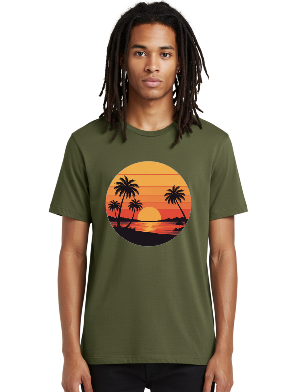 Tropical-Sunset Men'S Graphic Tee, 100% Cotton, Comfortable Casual Summer Wear, Machine Washable, Vintage Camera, Old Camera, Antique Camera, Black Camera, Classic Photography, Photography Equipment, Nostalgic Device, Film Camera, Camera Art Ban862