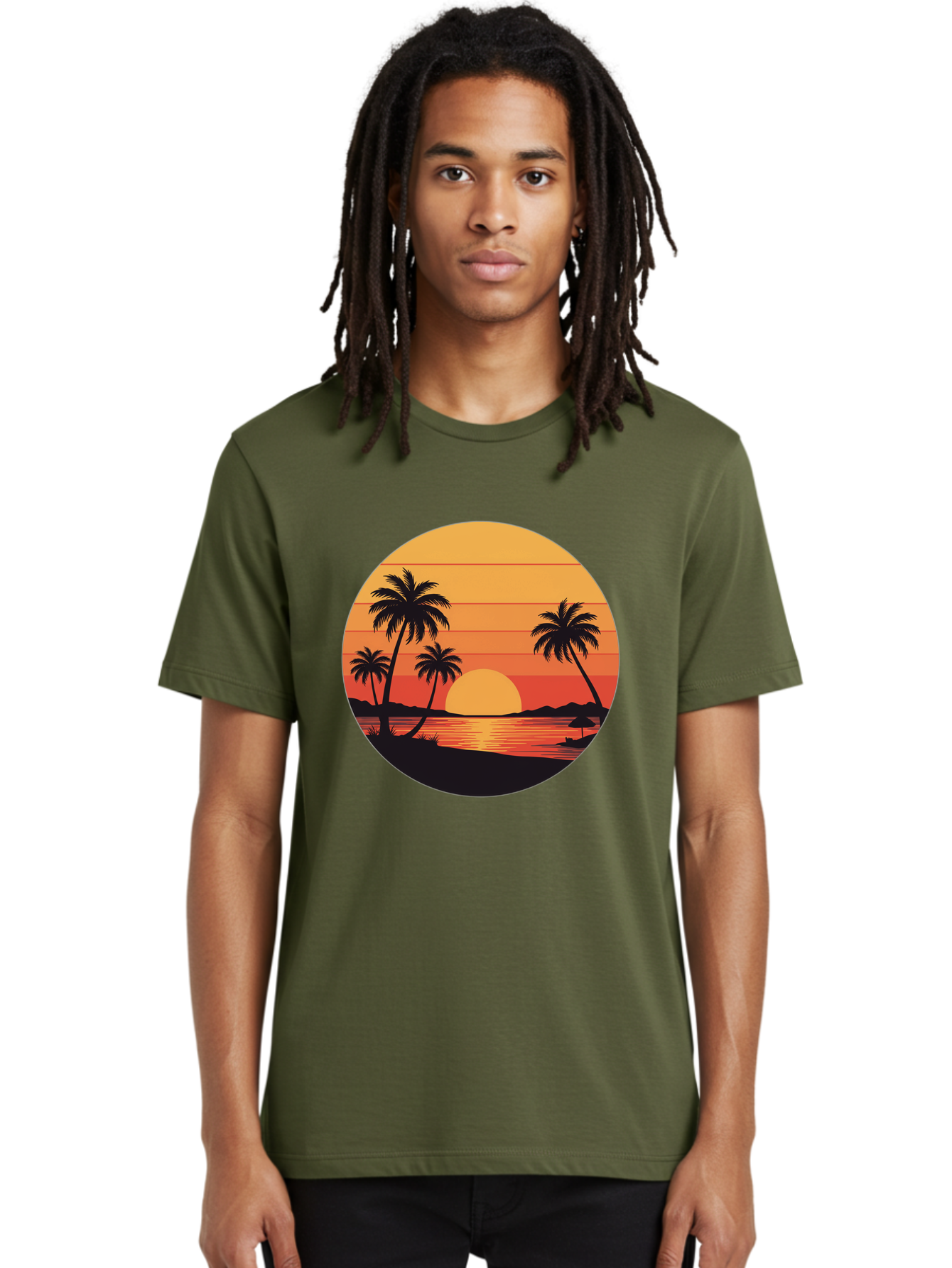 Tropical-Sunset Men'S Graphic Tee, 100% Cotton, Comfortable Casual Summer Wear, Machine Washable, Vintage Camera, Old Camera, Antique Camera, Black Camera, Classic Photography, Photography Equipment, Nostalgic Device, Film Camera, Camera Art Ban862