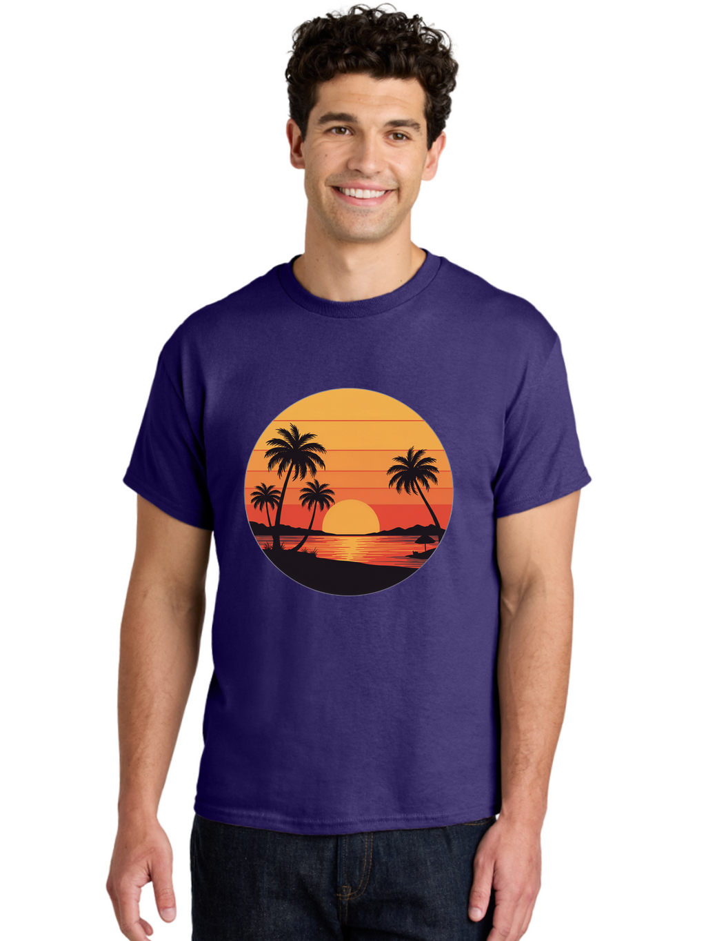 Tropical-Sunset Men'S Graphic Tee, 100% Cotton, Comfortable Casual Summer Wear, Machine Washable, Vintage Camera, Old Camera, Antique Camera, Black Camera, Classic Photography, Photography Equipment, Nostalgic Device, Film Camera, Camera Art Ban862