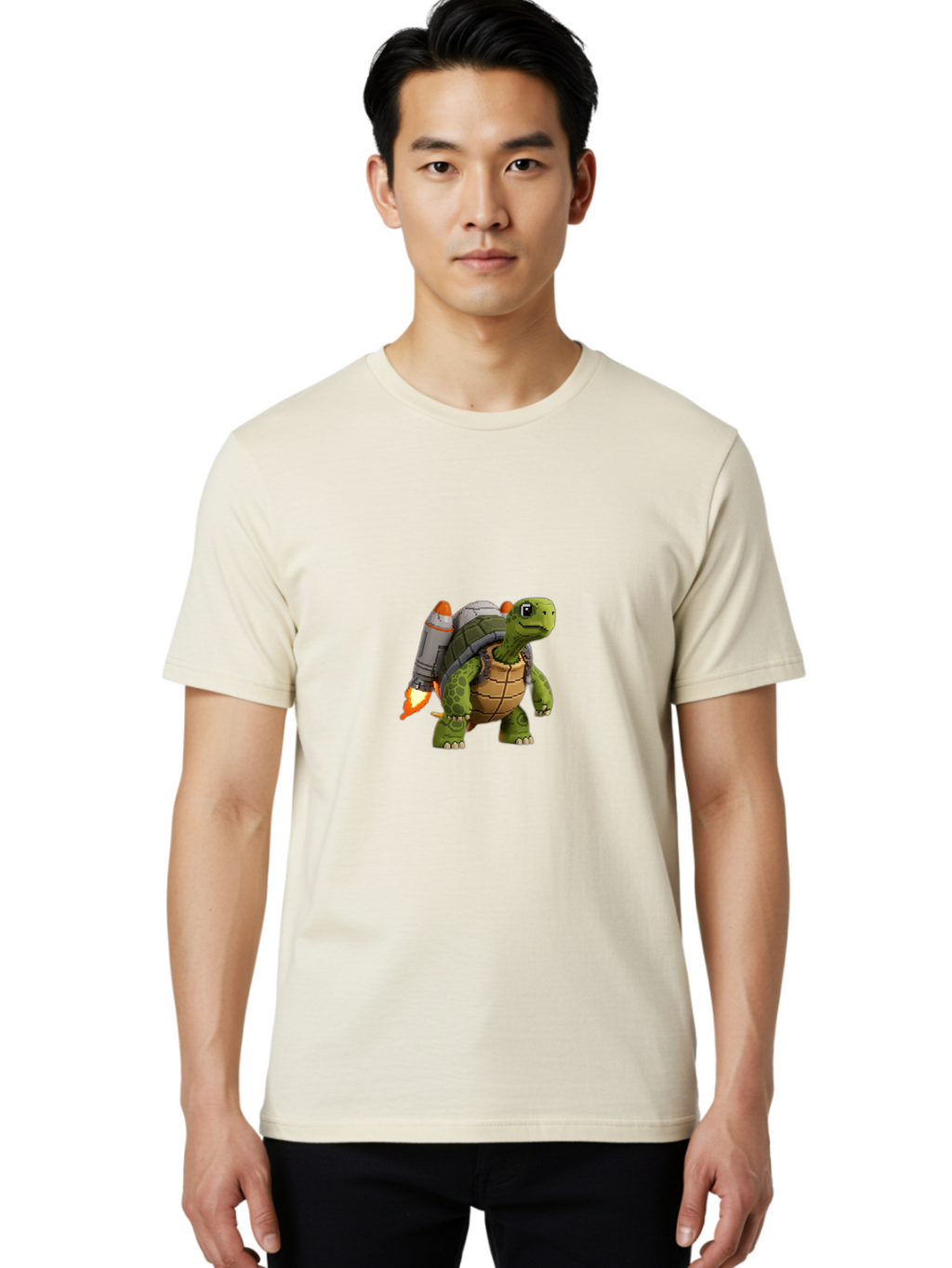 Turtle-Rocket-1 Men'S Graphic Tee, 100% Cotton, Comfortable Casual Summer Wear, Machine Washable, Vintage Camera, Old Camera, Antique Camera, Black Camera, Classic Photography, Photography Equipment, Nostalgic Device, Film Camera, Camera Art Ban867