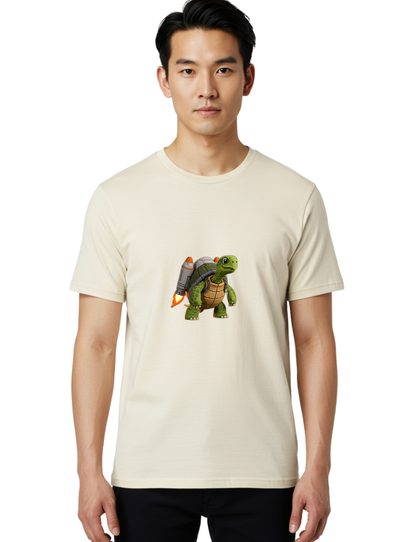 Turtle-Rocket-1 Men'S Graphic Tee, 100% Cotton, Comfortable Casual Summer Wear, Machine Washable, Vintage Camera, Old Camera, Antique Camera, Black Camera, Classic Photography, Photography Equipment, Nostalgic Device, Film Camera, Camera Art Ban867