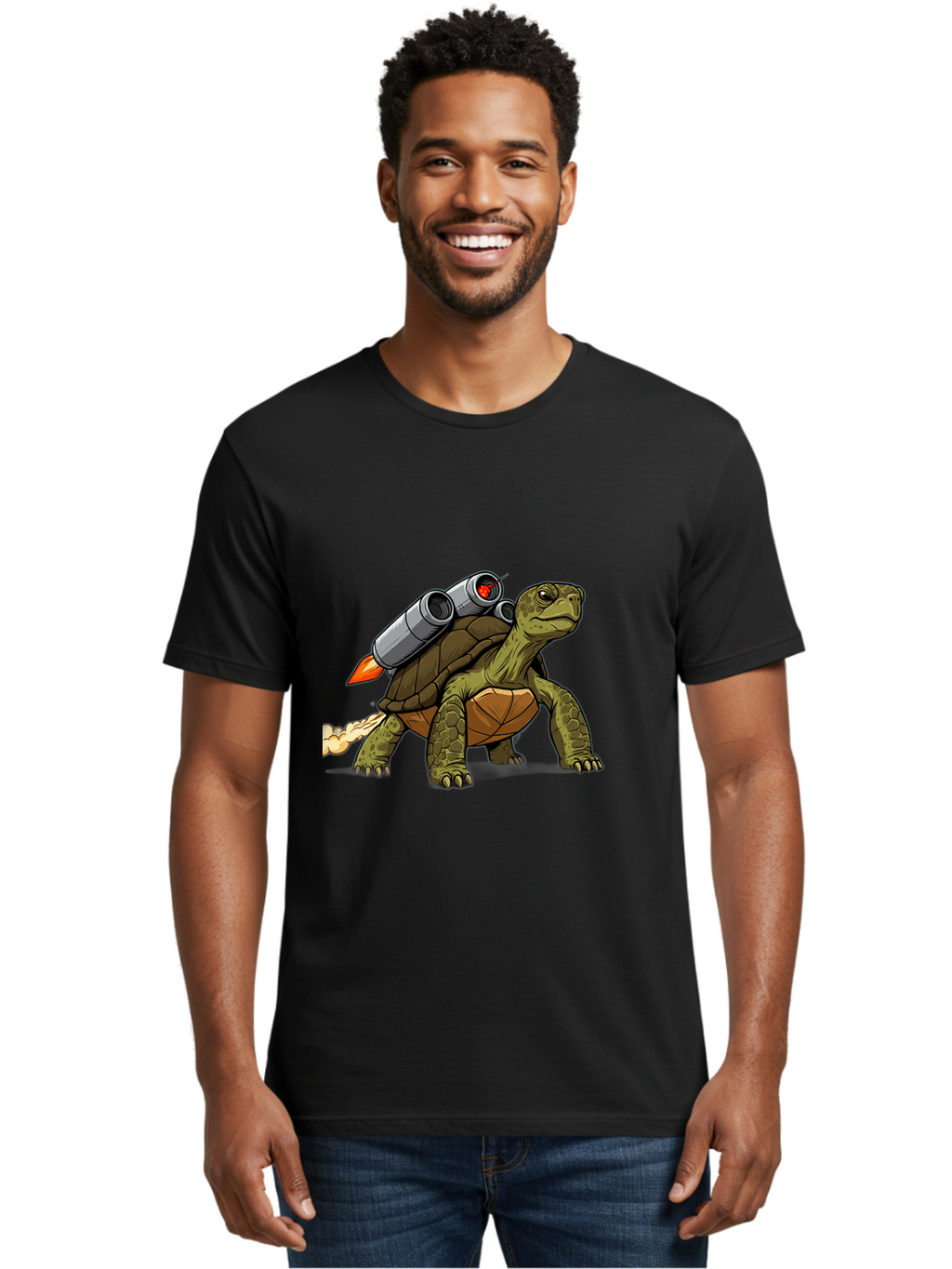 Turtle-Rocket-2 Men'S Graphic Tee, 100% Cotton, Comfortable Casual Summer Wear, Machine Washable, Vintage Camera, Old Camera, Antique Camera, Black Camera, Classic Photography, Photography Equipment, Nostalgic Device, Film Camera, Camera Art Ban868