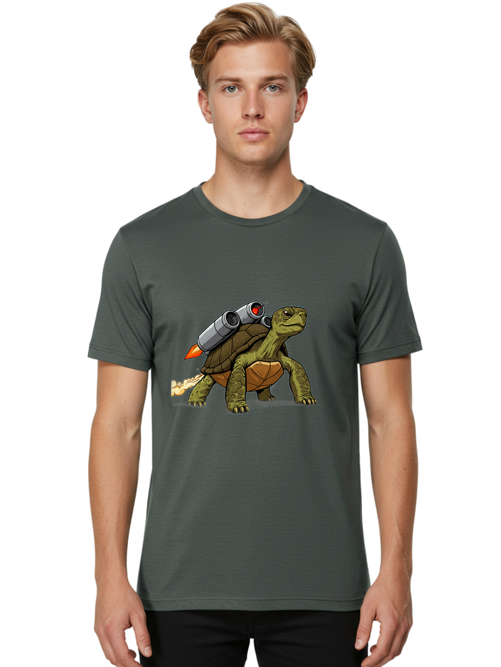 Turtle-Rocket-2 Men'S Graphic Tee, 100% Cotton, Comfortable Casual Summer Wear, Machine Washable, Vintage Camera, Old Camera, Antique Camera, Black Camera, Classic Photography, Photography Equipment, Nostalgic Device, Film Camera, Camera Art Ban868