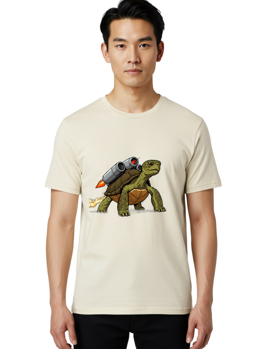 Turtle-Rocket-2 Men'S Graphic Tee, 100% Cotton, Comfortable Casual Summer Wear, Machine Washable, Vintage Camera, Old Camera, Antique Camera, Black Camera, Classic Photography, Photography Equipment, Nostalgic Device, Film Camera, Camera Art Ban868