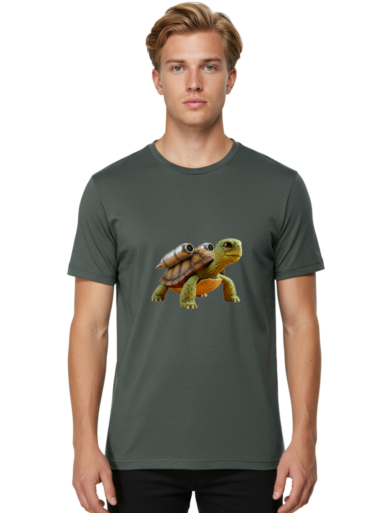 Turtle-With-Cannons Men'S Graphic Tee, 100% Cotton, Comfortable Casual Summer Wear, Machine Washable, Vintage Camera, Old Camera, Antique Camera, Black Camera, Classic Photography, Photography Equipment, Nostalgic Device, Film Camera, Ban870