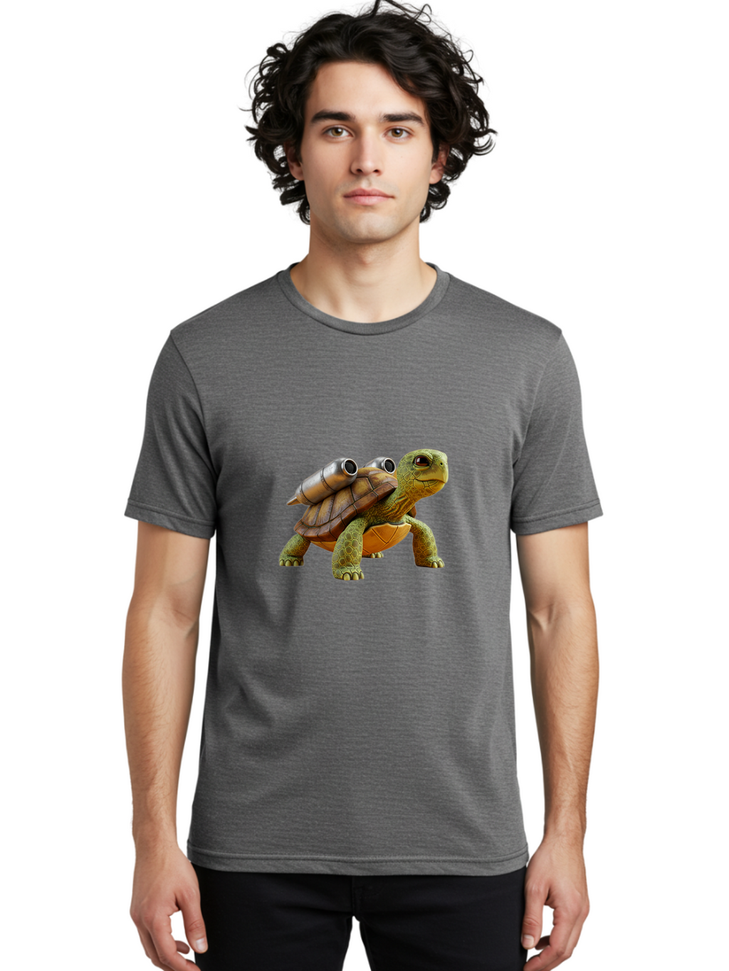 Turtle-With-Cannons Men'S Graphic Tee, 100% Cotton, Comfortable Casual Summer Wear, Machine Washable, Vintage Camera, Old Camera, Antique Camera, Black Camera, Classic Photography, Photography Equipment, Nostalgic Device, Film Camera, Ban870