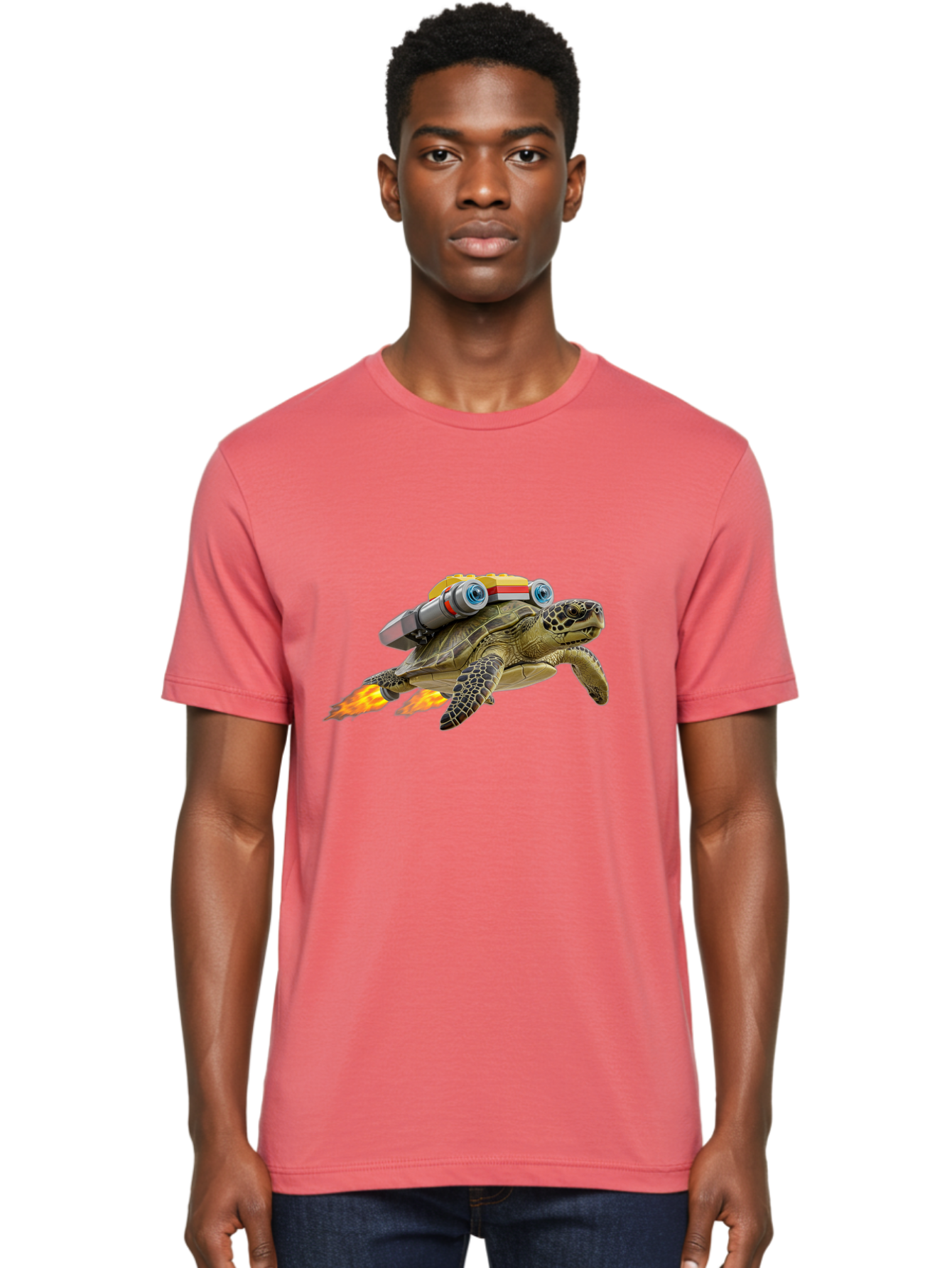 Turtle-With-Jetpack Men'S Graphic Tee, 100% Cotton, Comfortable Casual Summer Wear, Machine Washable, Vintage Camera, Old Camera, Antique Camera, Black Camera, Classic Photography, Photography Equipment, Nostalgic Device, Film Camera, Ban871