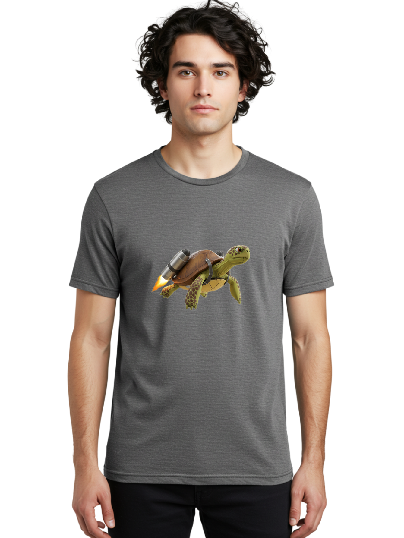 Turtle-With-Rocket-Pack-1 Men'S Graphic Tee, 100% Cotton, Comfortable Casual Summer Wear, Machine Washable, Vintage Camera, Old Camera, Antique Camera, Black Camera, Classic Photography, Photography Equipment, Nostalgic Device, Film Camera, Ban872