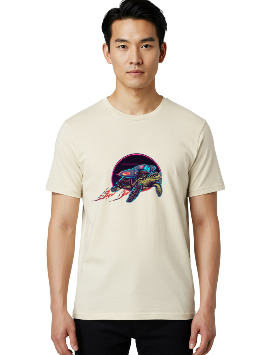 Turtle-With-Rocket-Pack Men'S Graphic Tee, 100% Cotton, Comfortable Casual Summer Wear, Machine Washable, Vintage Camera, Old Camera, Antique Camera, Black Camera, Classic Photography, Photography Equipment, Nostalgic Device, Film Camera, Ban874