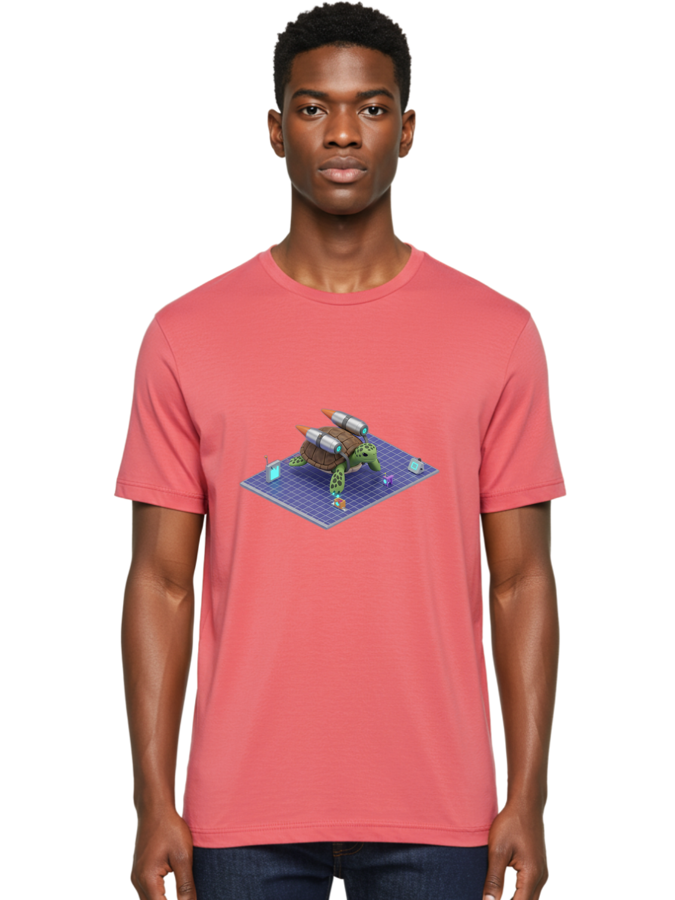 Turtle-With-Rockets Men'S Graphic Tee, 100% Cotton, Comfortable Casual Summer Wear, Machine Washable, Vintage Camera, Old Camera, Antique Camera, Black Camera, Classic Photography, Photography Equipment, Nostalgic Device, Film Camera, Ban876