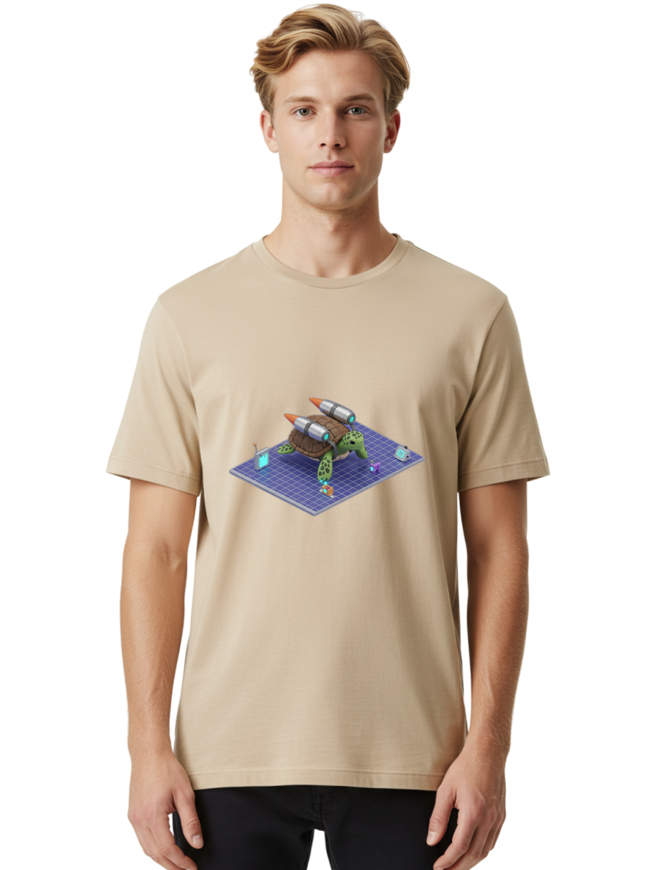 Turtle-With-Rockets Men'S Graphic Tee, 100% Cotton, Comfortable Casual Summer Wear, Machine Washable, Vintage Camera, Old Camera, Antique Camera, Black Camera, Classic Photography, Photography Equipment, Nostalgic Device, Film Camera, Ban876