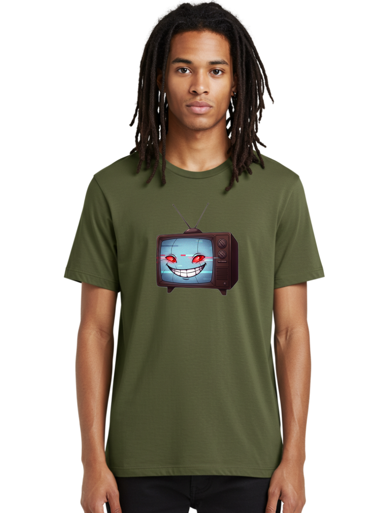 Tv-With-Creepy-Face Men'S Graphic Tee, 100% Cotton, Comfortable Casual Summer Wear, Machine Washable, Vintage Camera, Old Camera, Antique Camera, Black Camera, Classic Photography, Photography Equipment, Nostalgic Device, Film Camera, Ban877