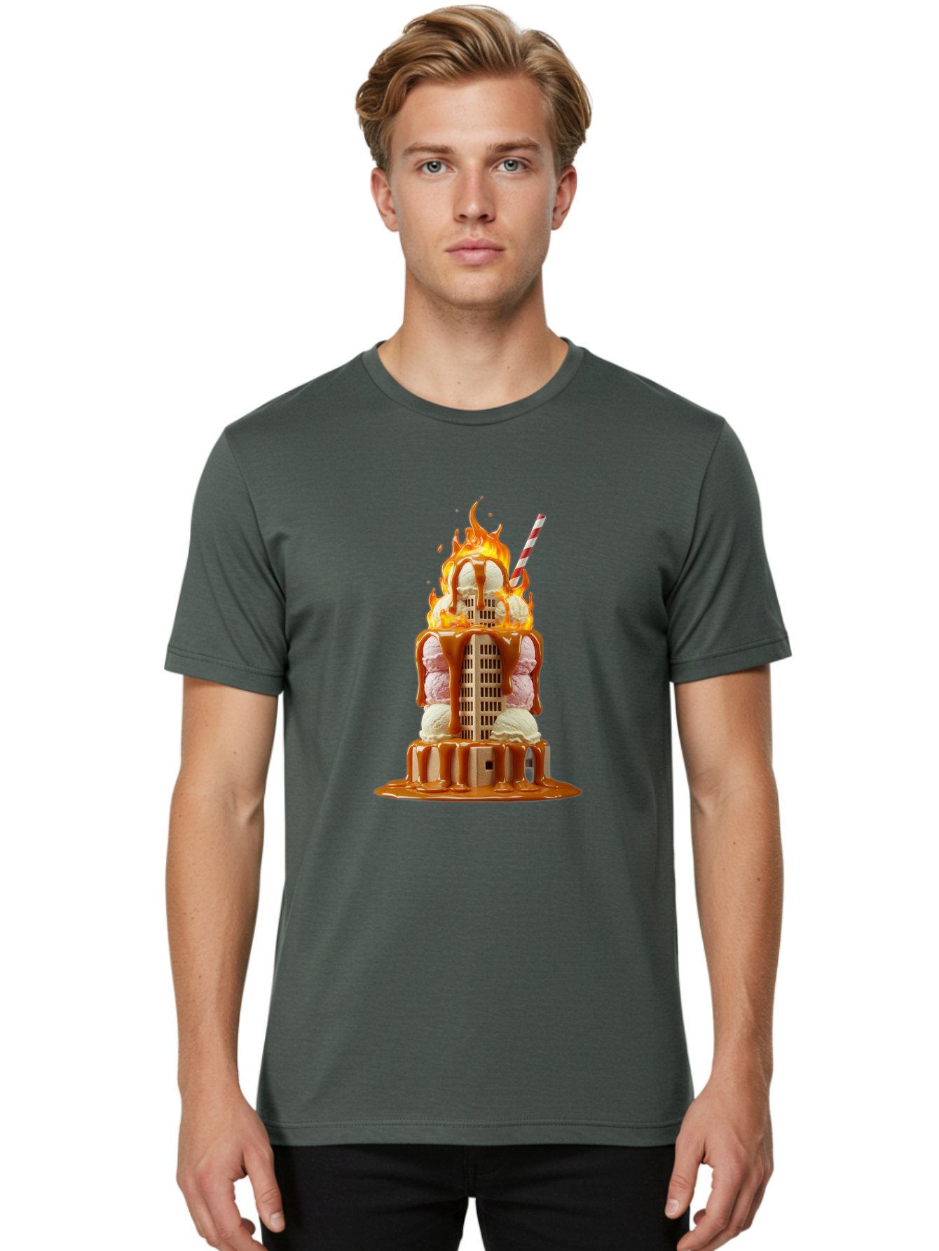 Twin-Towers-Ice-Cream Men'S Graphic Tee, 100% Cotton, Comfortable Casual Summer Wear, Machine Washable, Vintage Camera, Old Camera, Antique Camera, Black Camera, Classic Photography, Photography Equipment, Nostalgic Device, Film Camera, Ban878