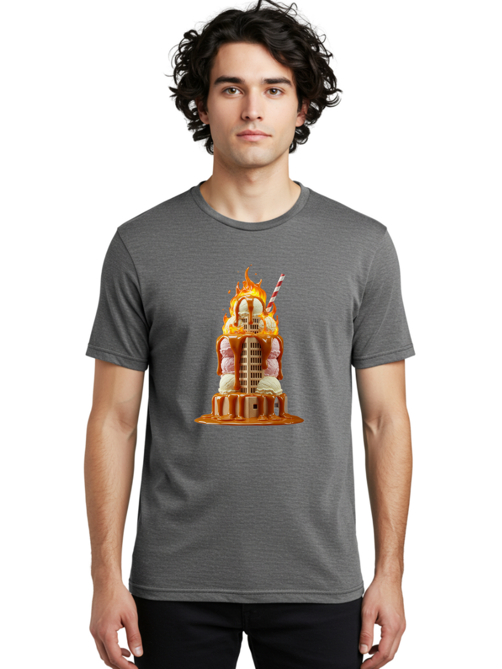 Twin-Towers-Ice-Cream Men'S Graphic Tee, 100% Cotton, Comfortable Casual Summer Wear, Machine Washable, Vintage Camera, Old Camera, Antique Camera, Black Camera, Classic Photography, Photography Equipment, Nostalgic Device, Film Camera, Ban878