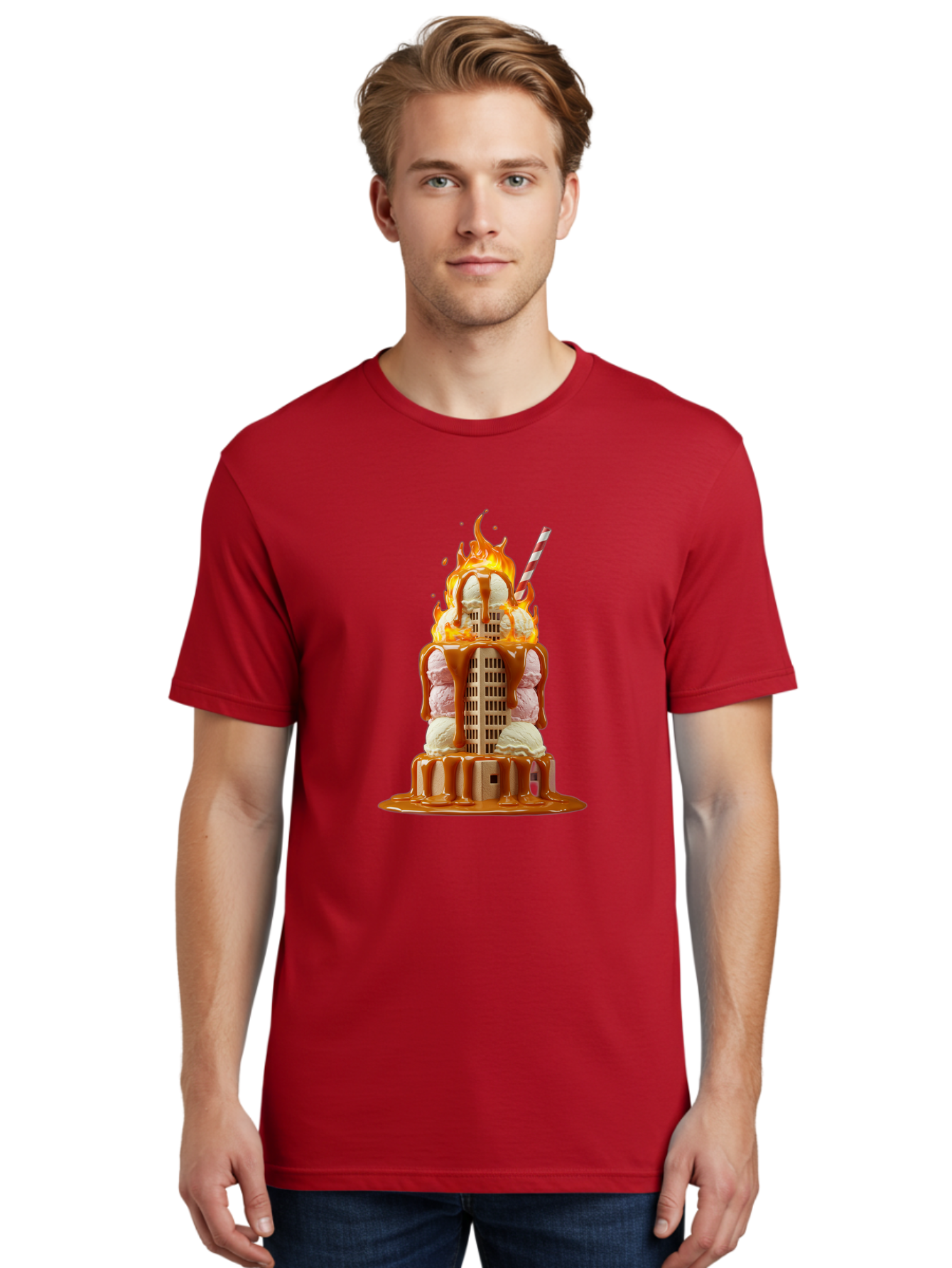 Twin-Towers-Ice-Cream Men'S Graphic Tee, 100% Cotton, Comfortable Casual Summer Wear, Machine Washable, Vintage Camera, Old Camera, Antique Camera, Black Camera, Classic Photography, Photography Equipment, Nostalgic Device, Film Camera, Ban878