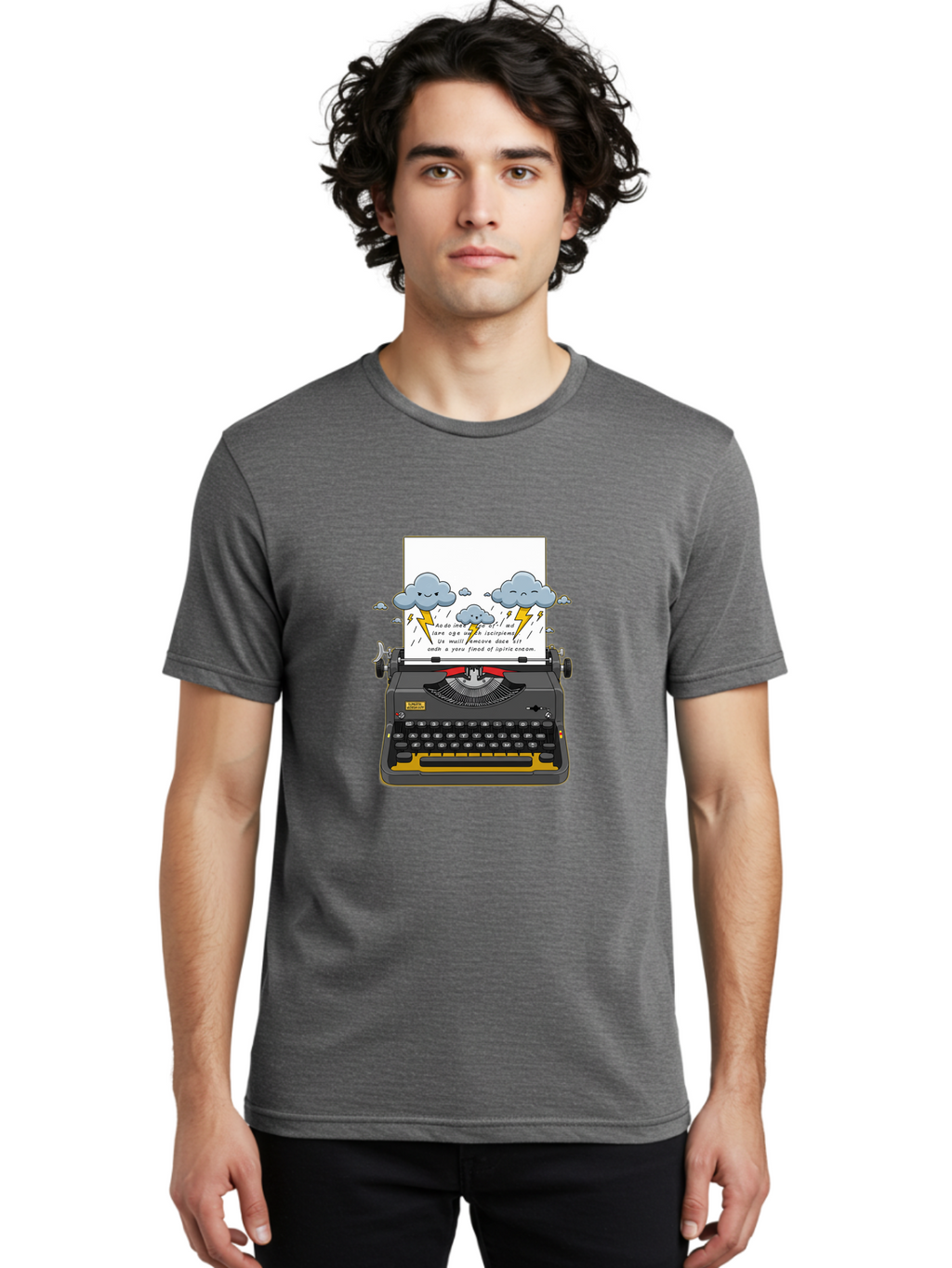 Typewriter-Storm Men'S Graphic Tee, 100% Cotton, Comfortable Casual Summer Wear, Machine Washable, Vintage Camera, Old Camera, Antique Camera, Black Camera, Classic Photography, Photography Equipment, Nostalgic Device, Film Camera, Camera Art Ban880