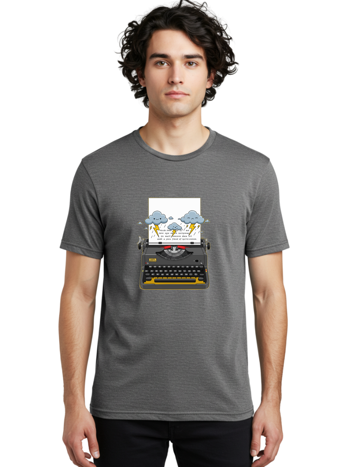Typewriter-Storm Men'S Graphic Tee, 100% Cotton, Comfortable Casual Summer Wear, Machine Washable, Vintage Camera, Old Camera, Antique Camera, Black Camera, Classic Photography, Photography Equipment, Nostalgic Device, Film Camera, Camera Art Ban880