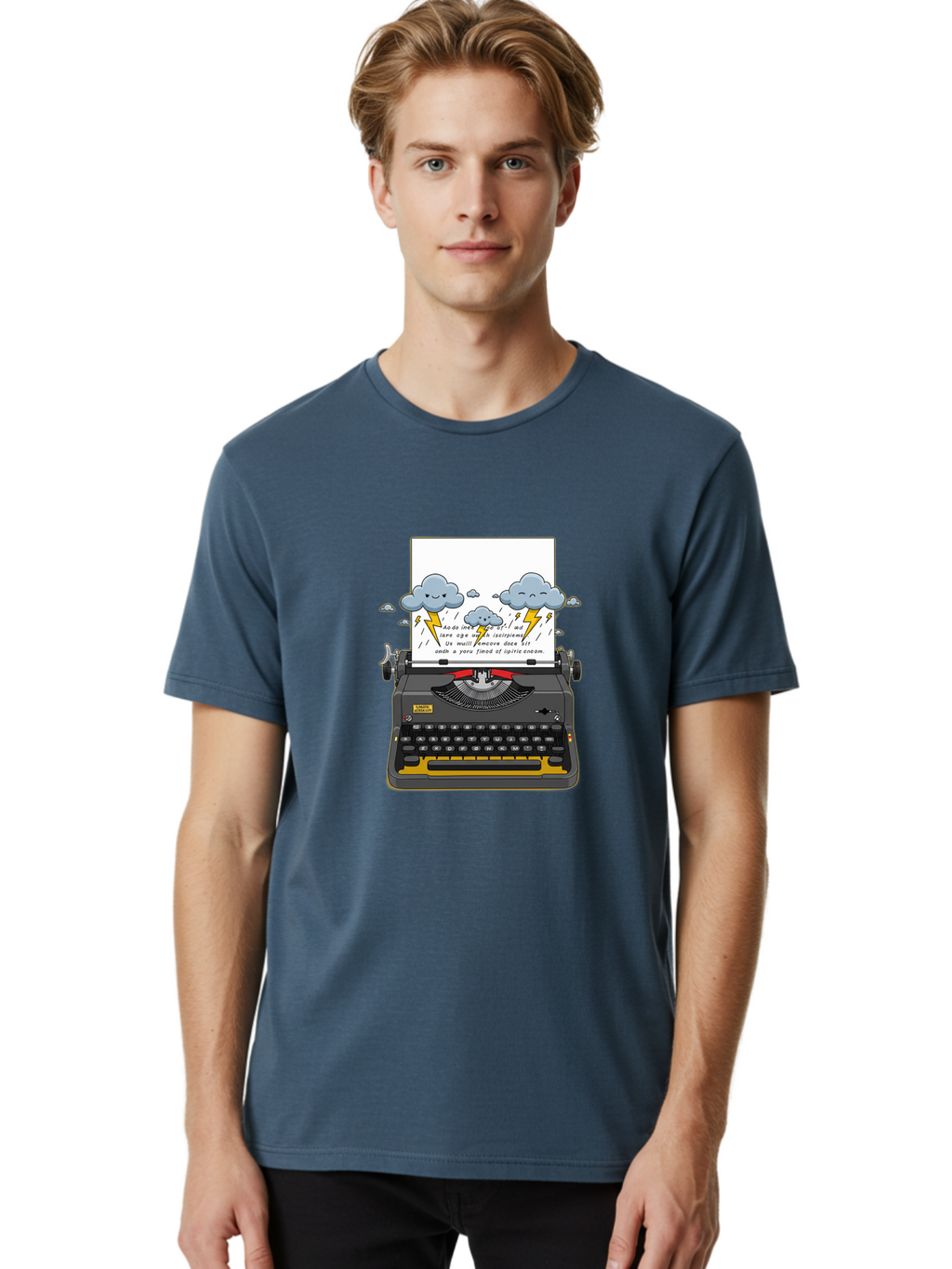 Typewriter-Storm Men'S Graphic Tee, 100% Cotton, Comfortable Casual Summer Wear, Machine Washable, Vintage Camera, Old Camera, Antique Camera, Black Camera, Classic Photography, Photography Equipment, Nostalgic Device, Film Camera, Camera Art Ban880