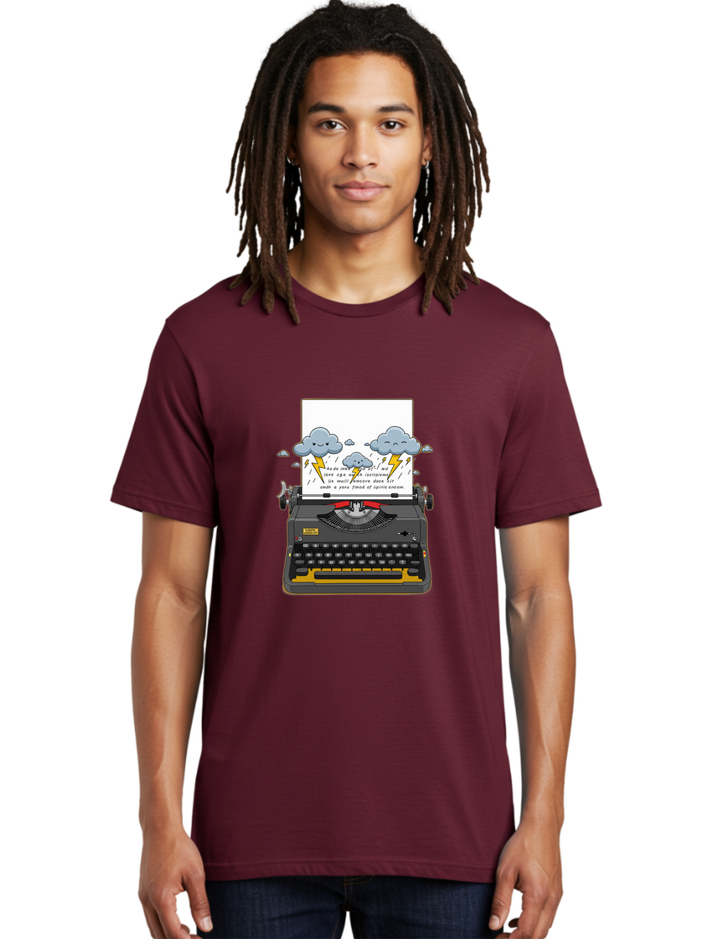 Typewriter-Storm Men'S Graphic Tee, 100% Cotton, Comfortable Casual Summer Wear, Machine Washable, Vintage Camera, Old Camera, Antique Camera, Black Camera, Classic Photography, Photography Equipment, Nostalgic Device, Film Camera, Camera Art Ban880